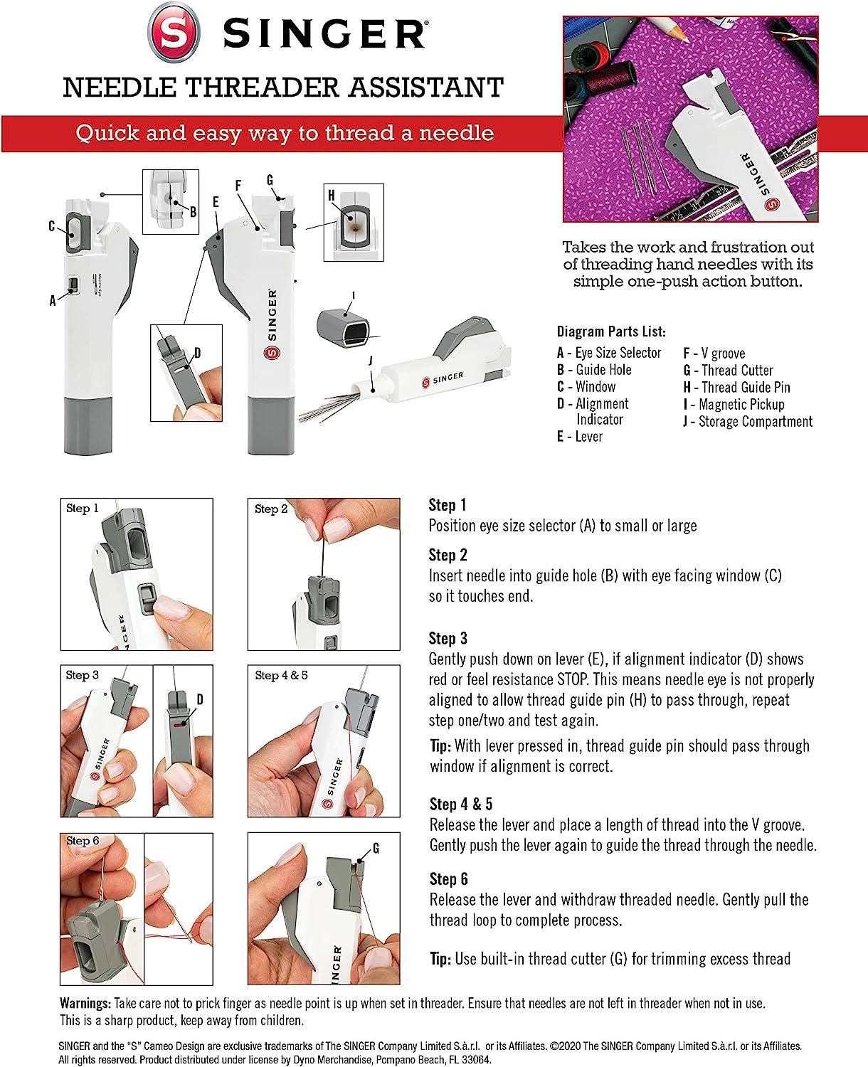 SINGER Needle Threader Assistant Automatic Hand Sewing Needle Threader