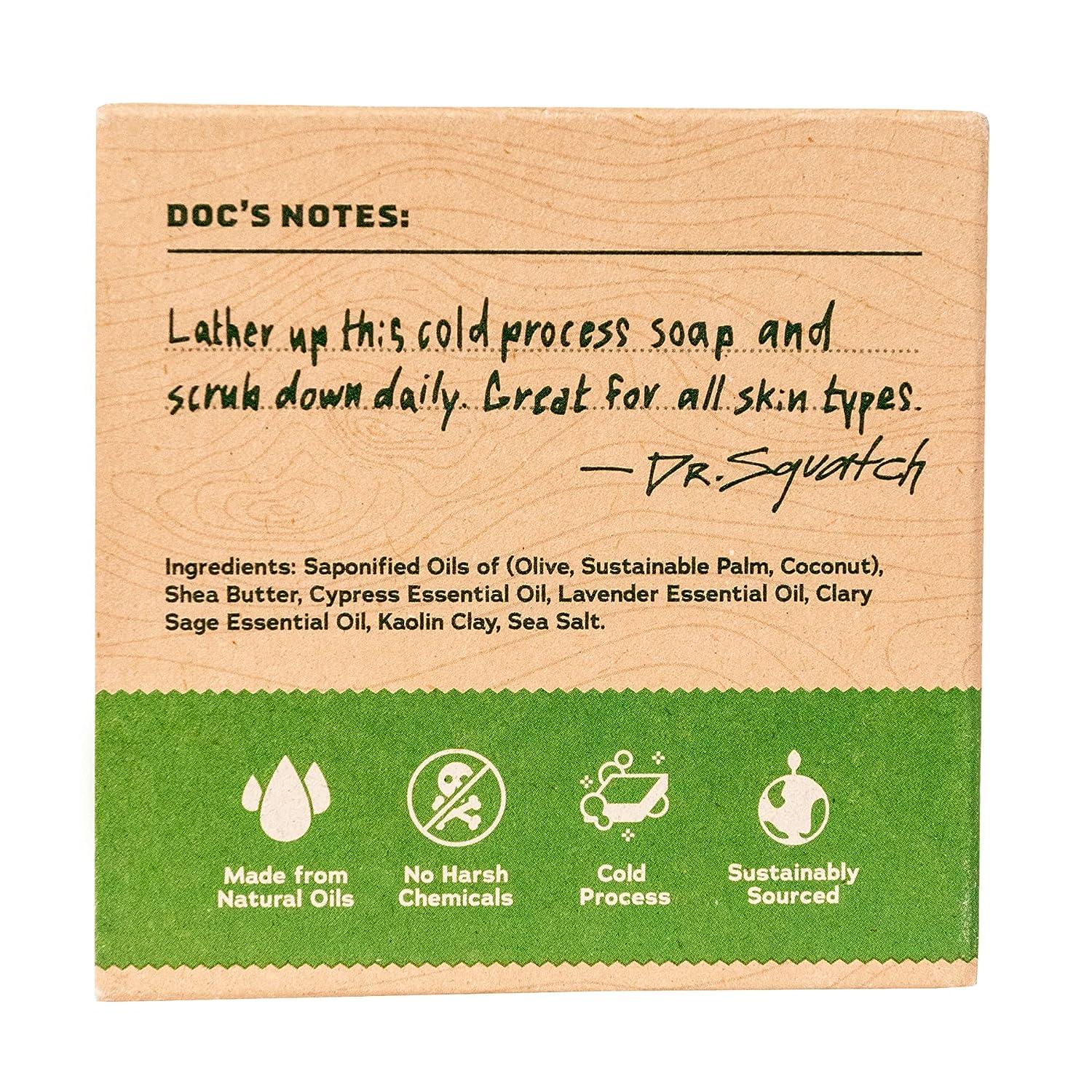  Dr. Squatch All Natural Bar Soap for Men with Zero Grit, Alpine  Sage : Beauty & Personal Care