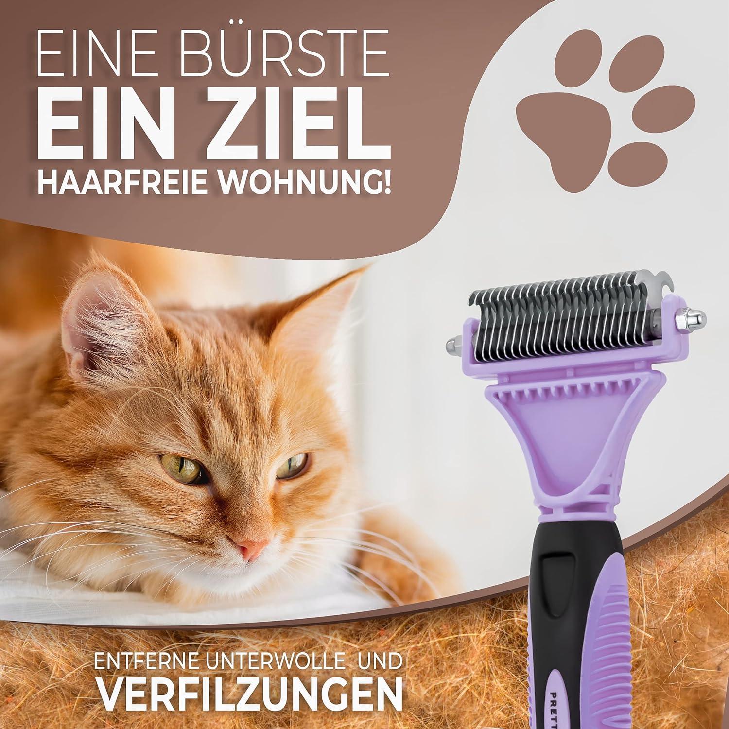 VSSHE Reinigingsset voor Huisdieren, 4 stucks Veiligheid Roestvrij Staal Huisdierborstels bevat Hondenborstel Kattenborstel Hond & Kat Nagelknippers en Trimmers, Verwijderen Van Ondervacht (Groene