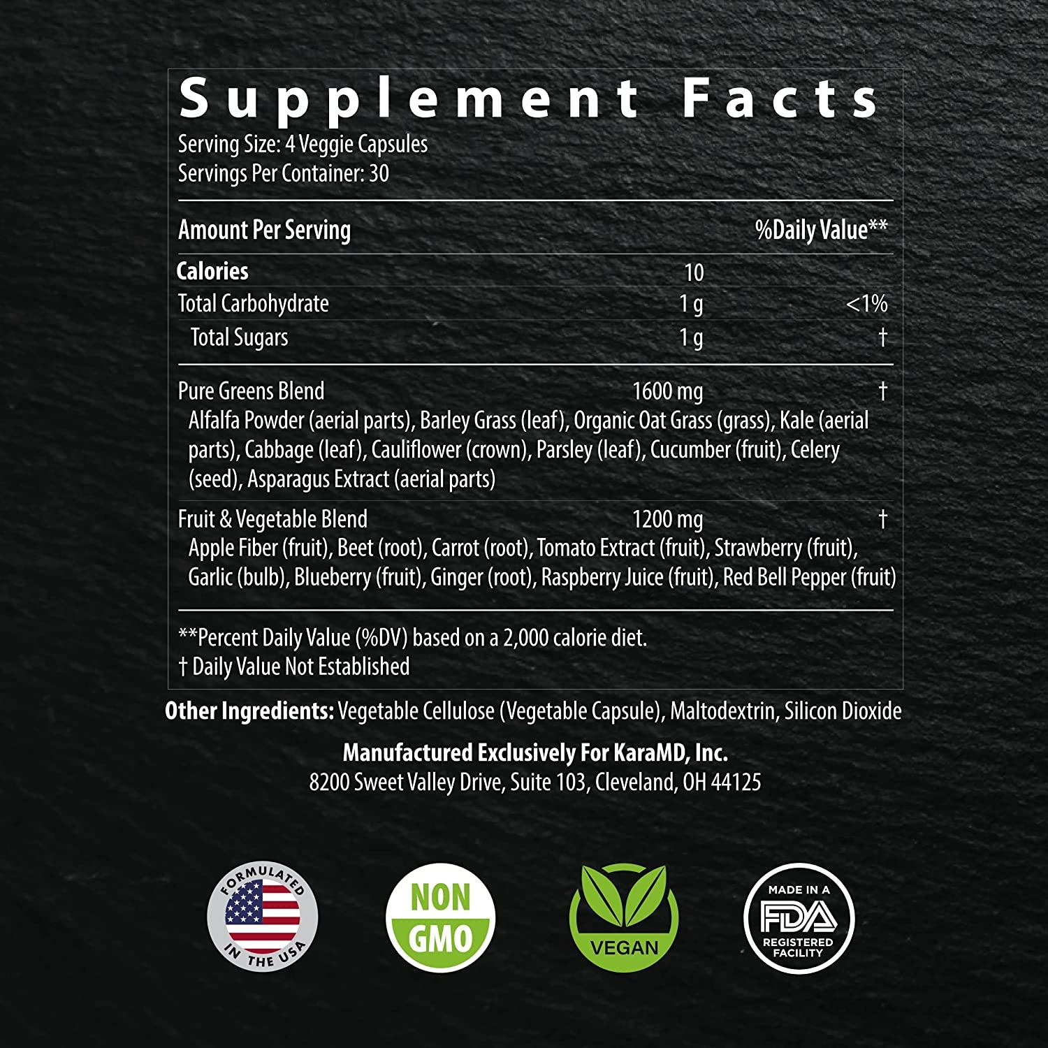 KaraMD Pure Nature Fruit & Veggie Superfood Supplement Antioxidants