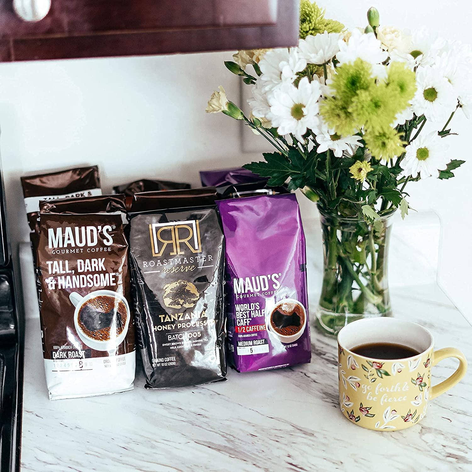 Maud's World's Best Half Caff Ground Coffee (Medium Roast Half Decaf