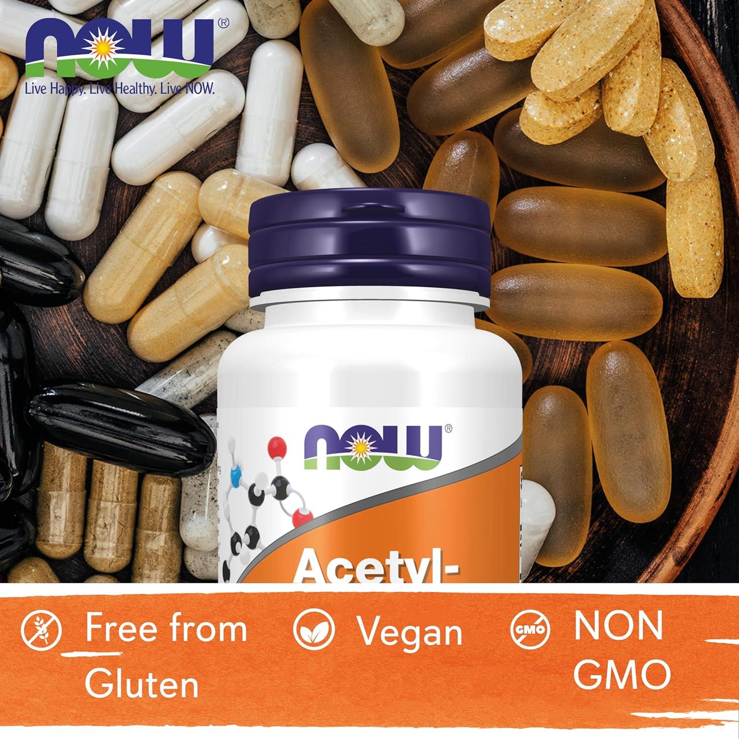 Now Foods Acetyl-L-Carnitine 500mg - 50 Vegan Capsules | Lab-Tested Amino  Acid | Gluten & SOYA Free | Vegetarian-Friendly | Buy Now with Express  International Delivery