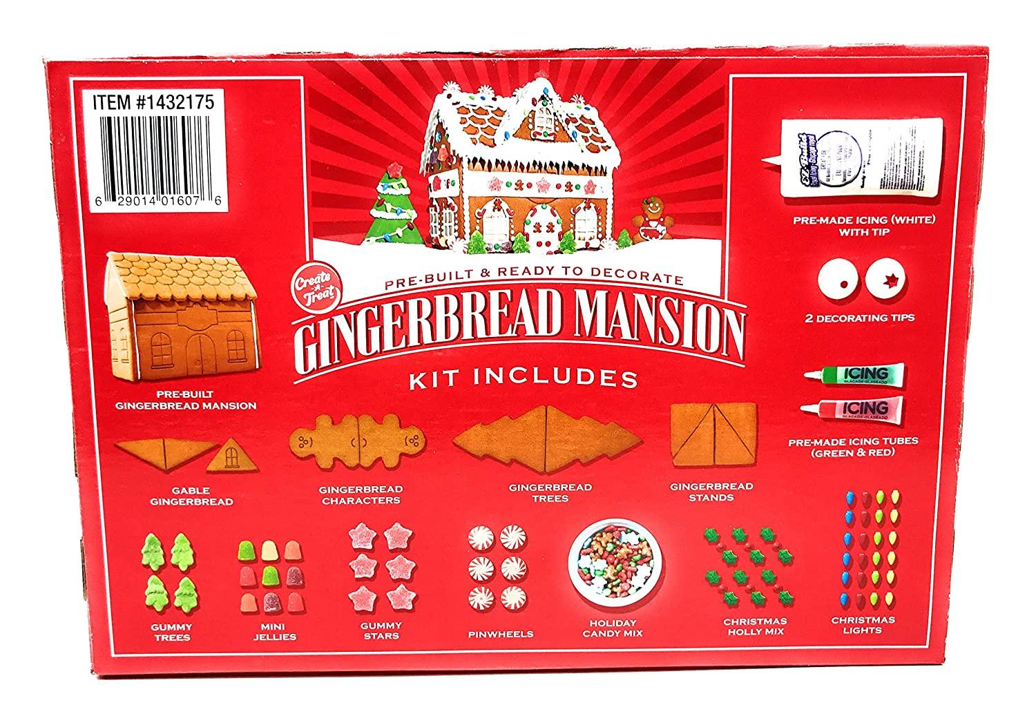 CreateATreat PreBuilt Mansion Gingerbread House Kit Largest 59.27 oz Perfect Holiday DIY