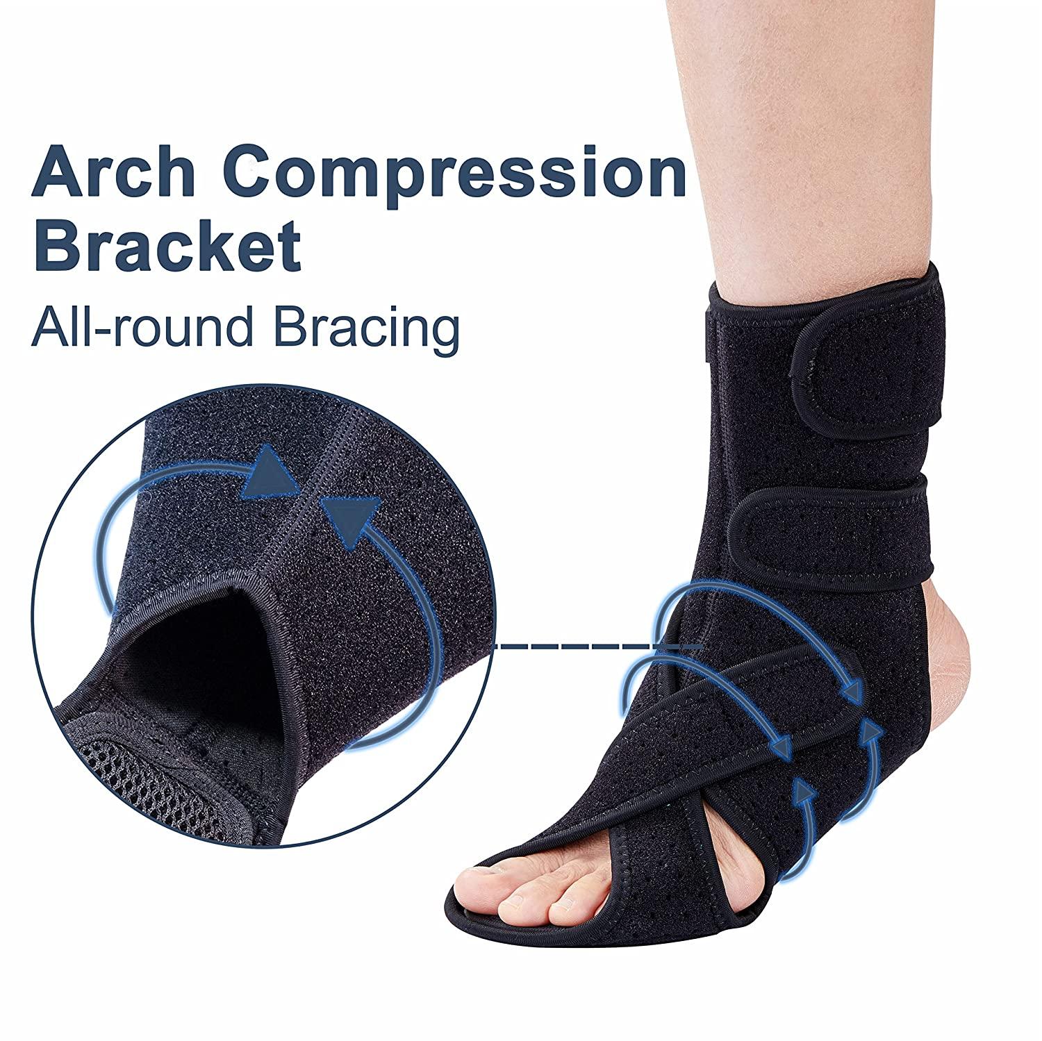 JOMECA Drop Foot Brace with Arch Support, Medical Grade Adjustable