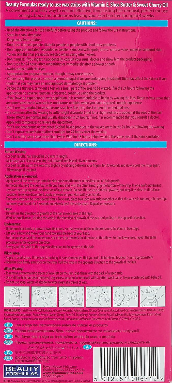 Beauty Formulas Wax Strips 20's