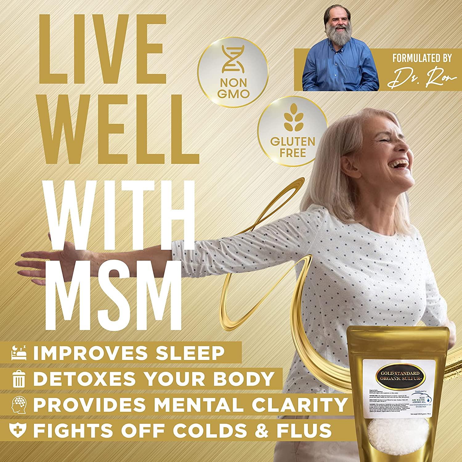 Gold Standard Organic Sulfur Crystals 1lb 99.9 Pure MSM 3rd Party