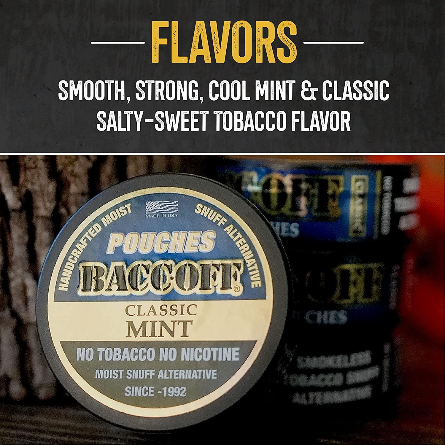 Peppermint Syrup BaccOff, Classic Wintergreen Pouches, Premium Tobacco... Copenhagen  Snuff, image size:1500x1500