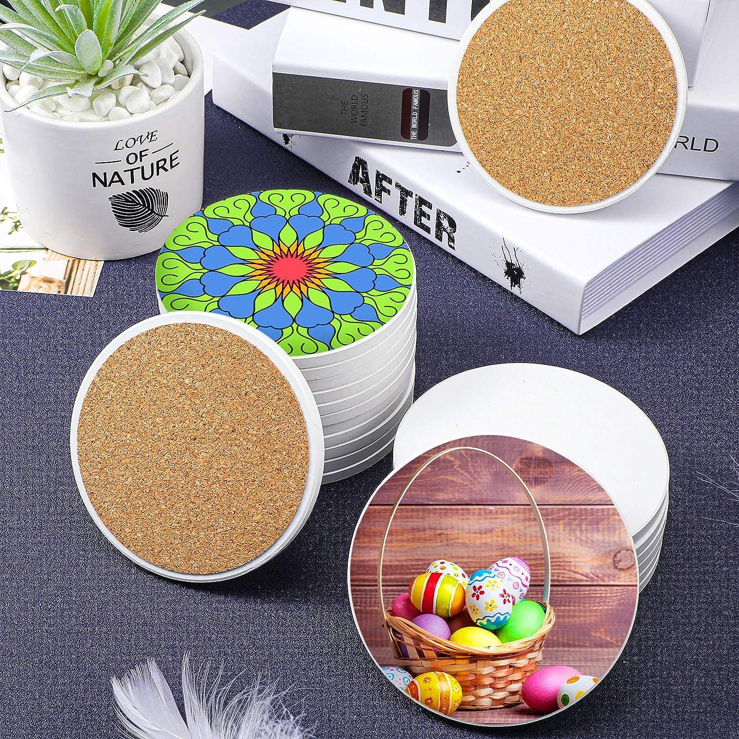 Round Ceramic Tiles for Crafts Coasters 4 Inch White Unglazed