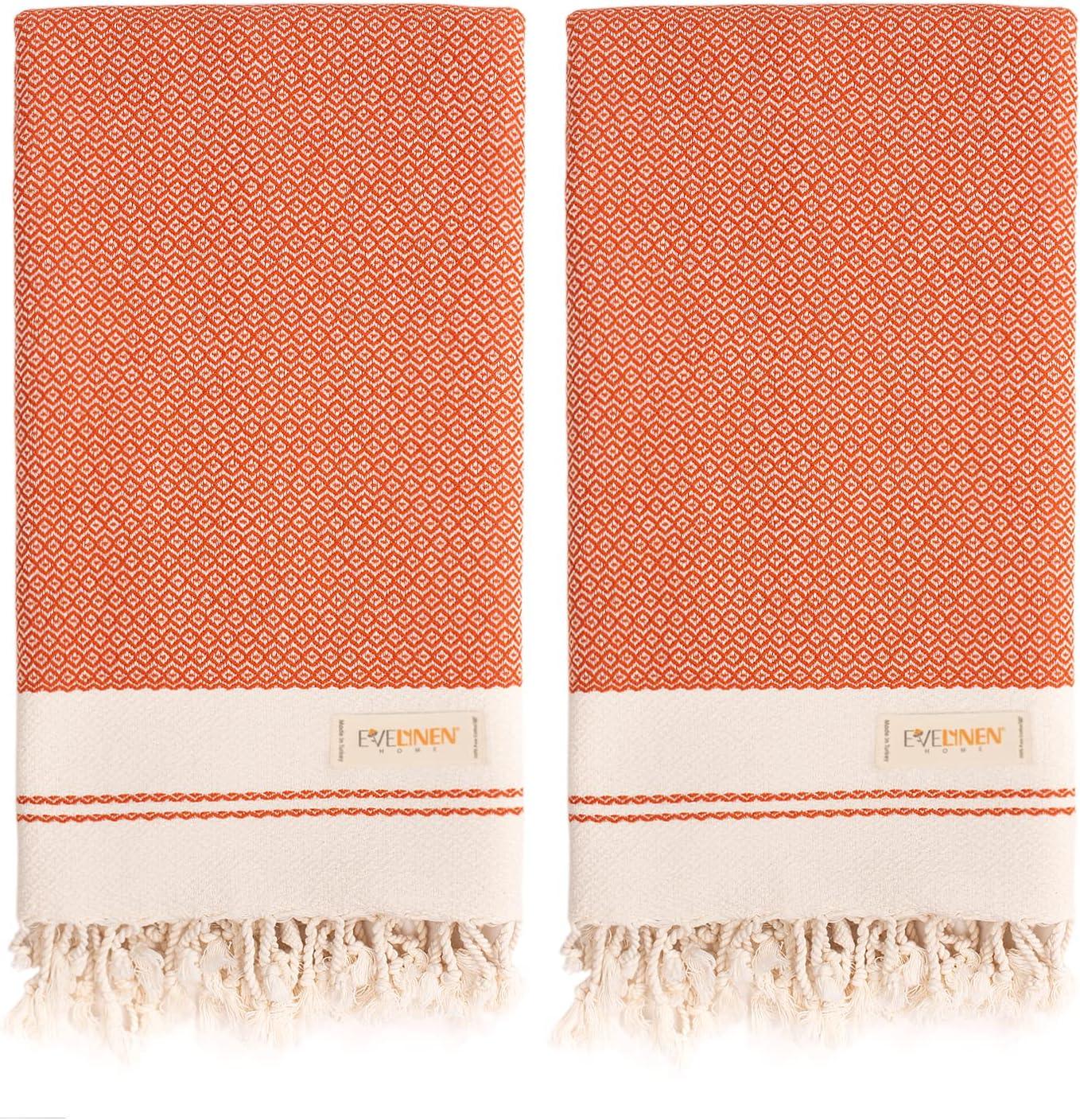 Evelynen Turkish Hand Towels for Bathroom and Kitchen (Set of 2) Decor