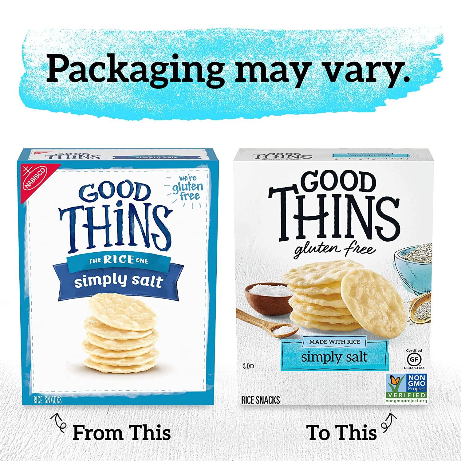 Good Thins Simply Salt Rice Snacks Gluten Free Crackers, 3.5 Ounce (Pack of  12)