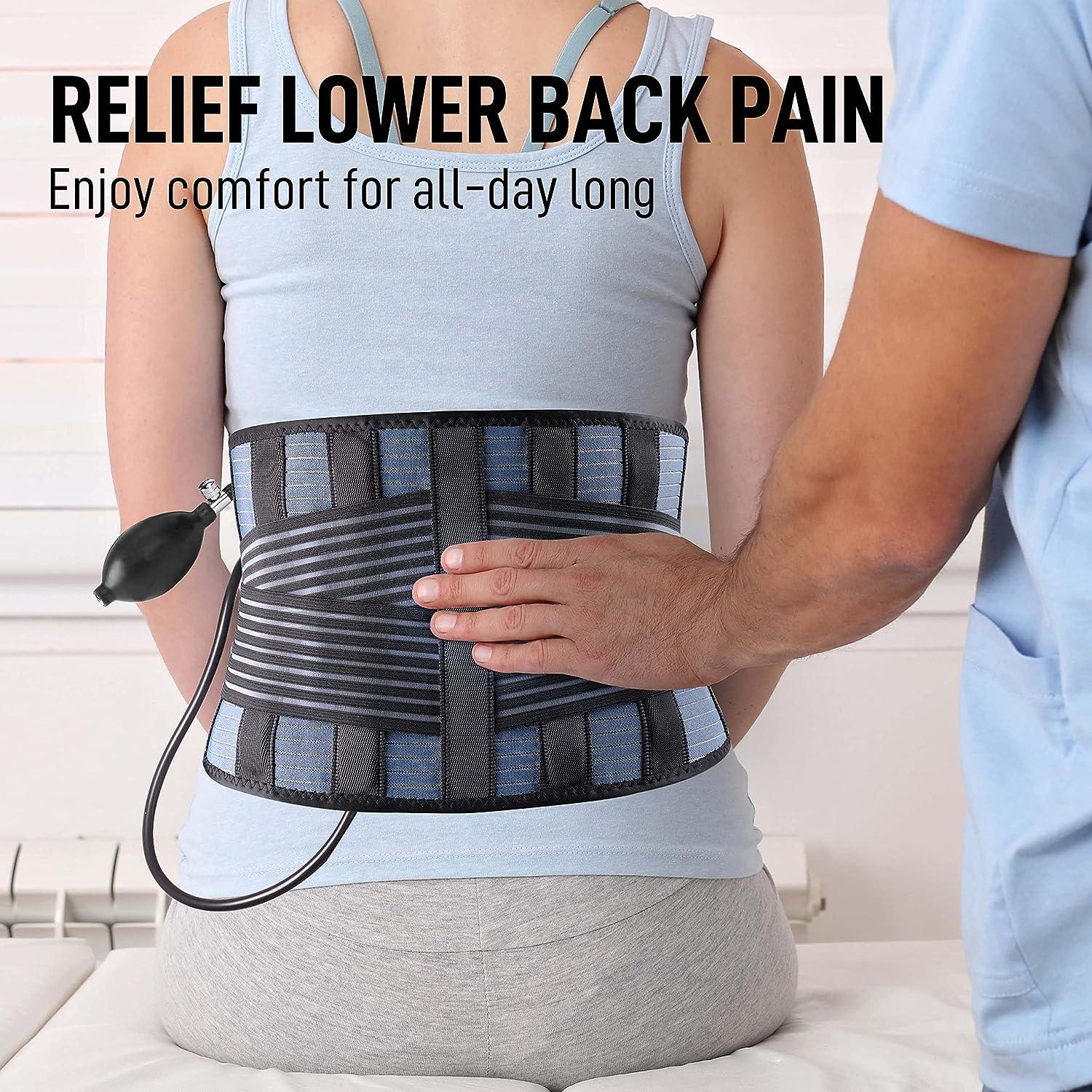 FEATOL Back Brace with Inflatable Pad for Men Women Lower Back