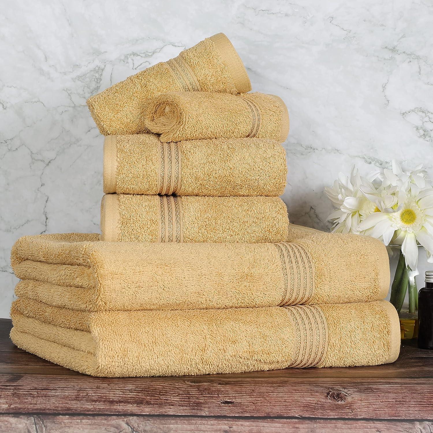 SUPERIOR Egyptian Cotton 800 GSM Towel Set, Includes 2 Bath Towels, 2 Hand  Towels, 2 Face Towels, Luxury Plush Bathroom Essentials, Ultra Thick, Spa