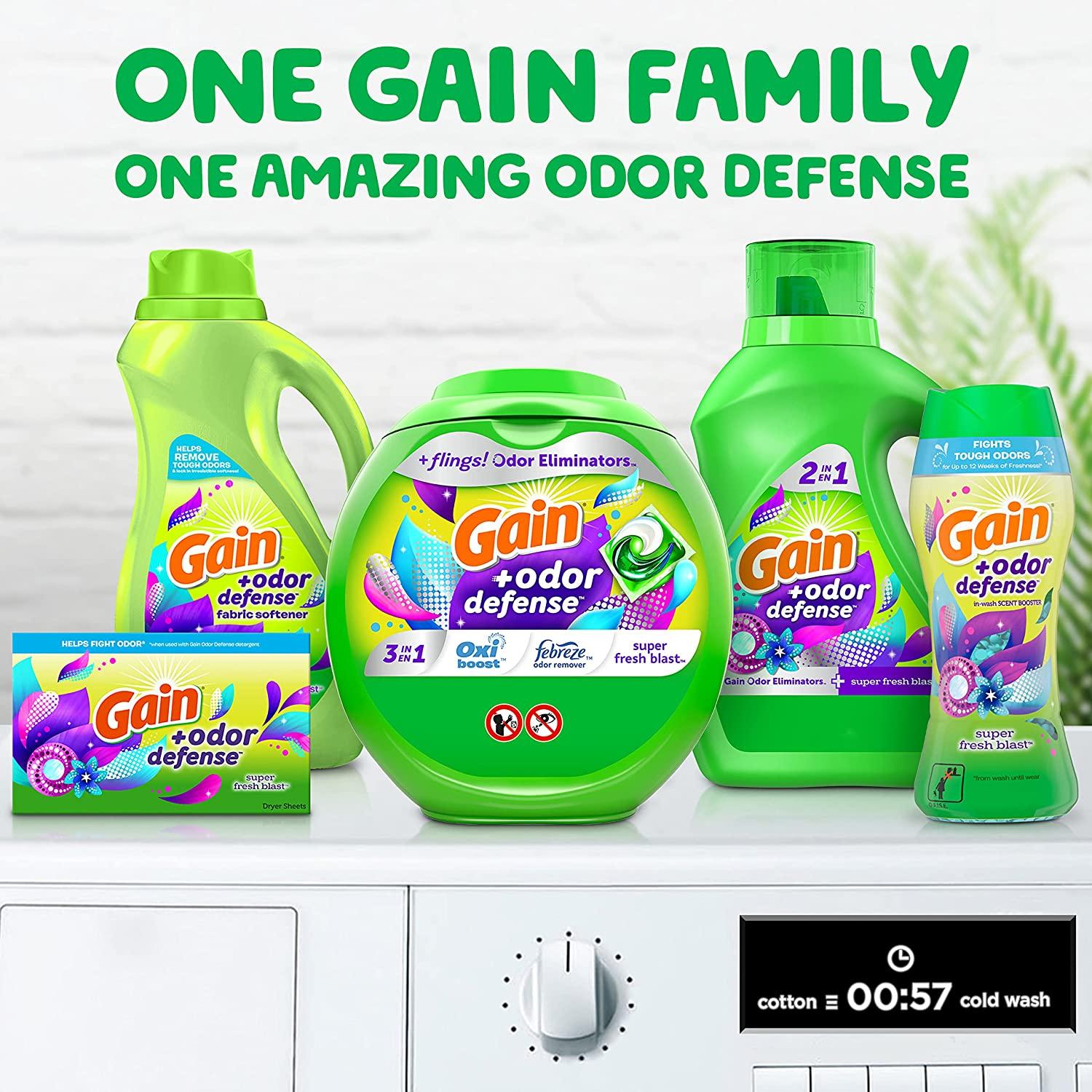 Gain Flings Odor Defense Laundry Detergent Pacs 81 Ct HE Compatible