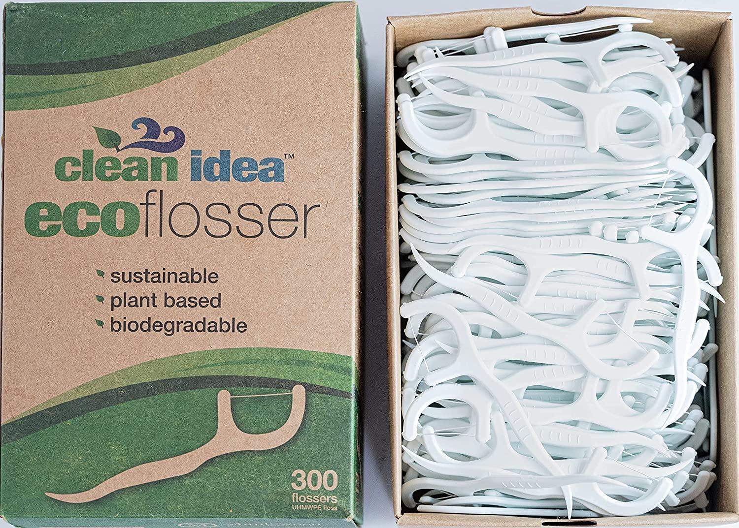 Clean Idea EcoFlosser 300 Biodegradable Floss Picks for Sustainable