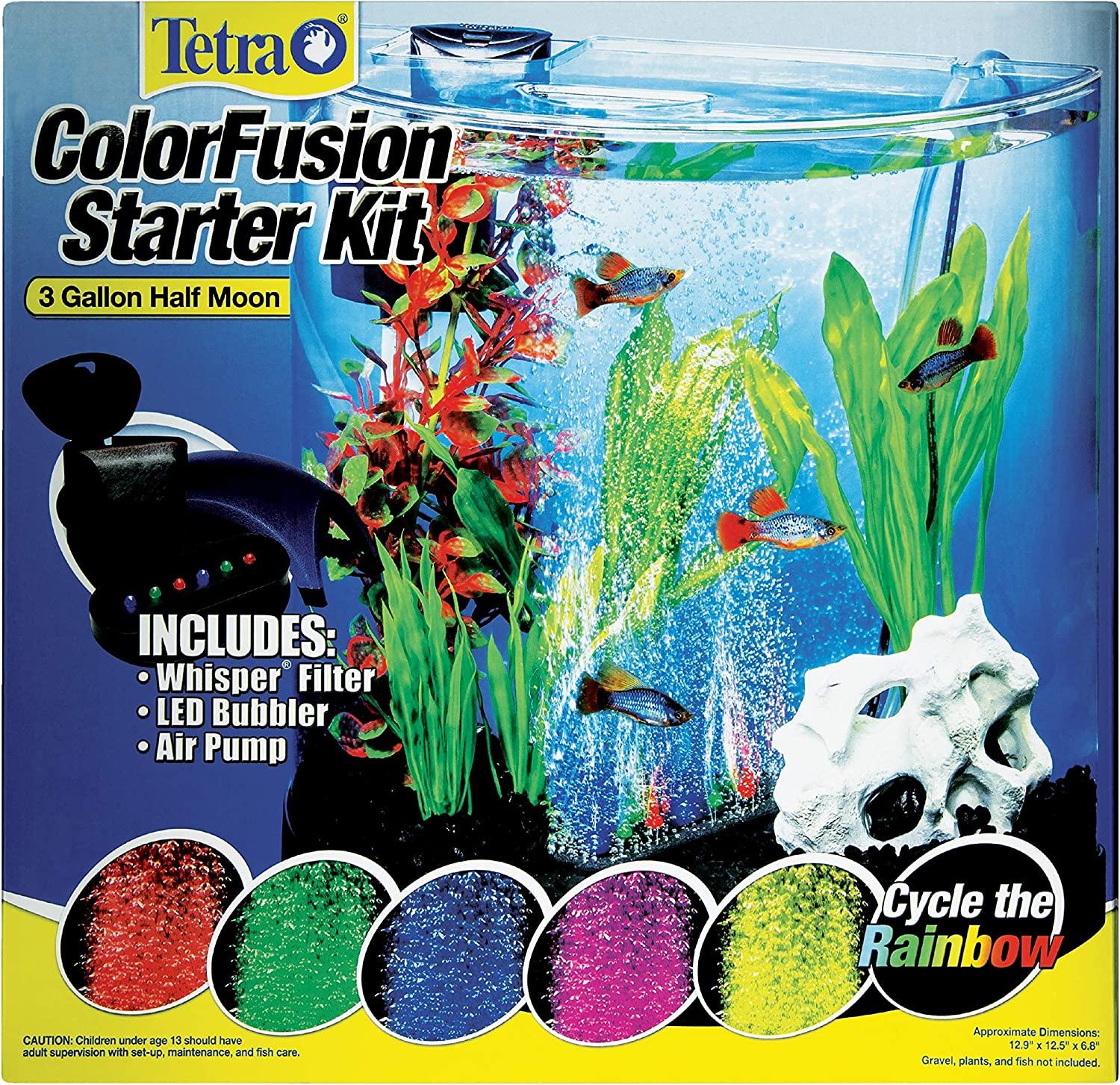 Tetra ColorFusion Starter aquarium Kit 3 Gallons Half Moon Shape