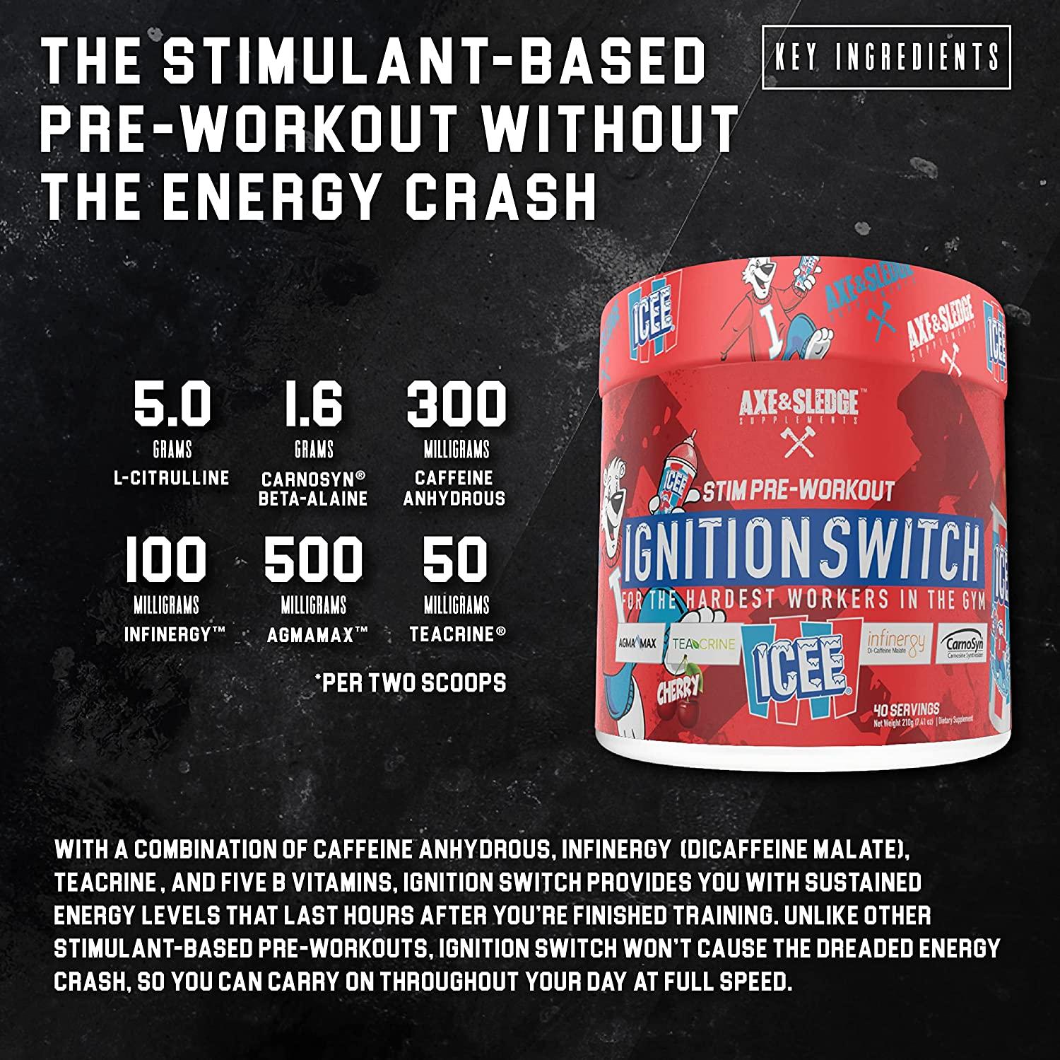 Ignition Switch PreWorkout with CarnoSyn, TeaCrine, Infinergy, and AgmaMax Long Lasting