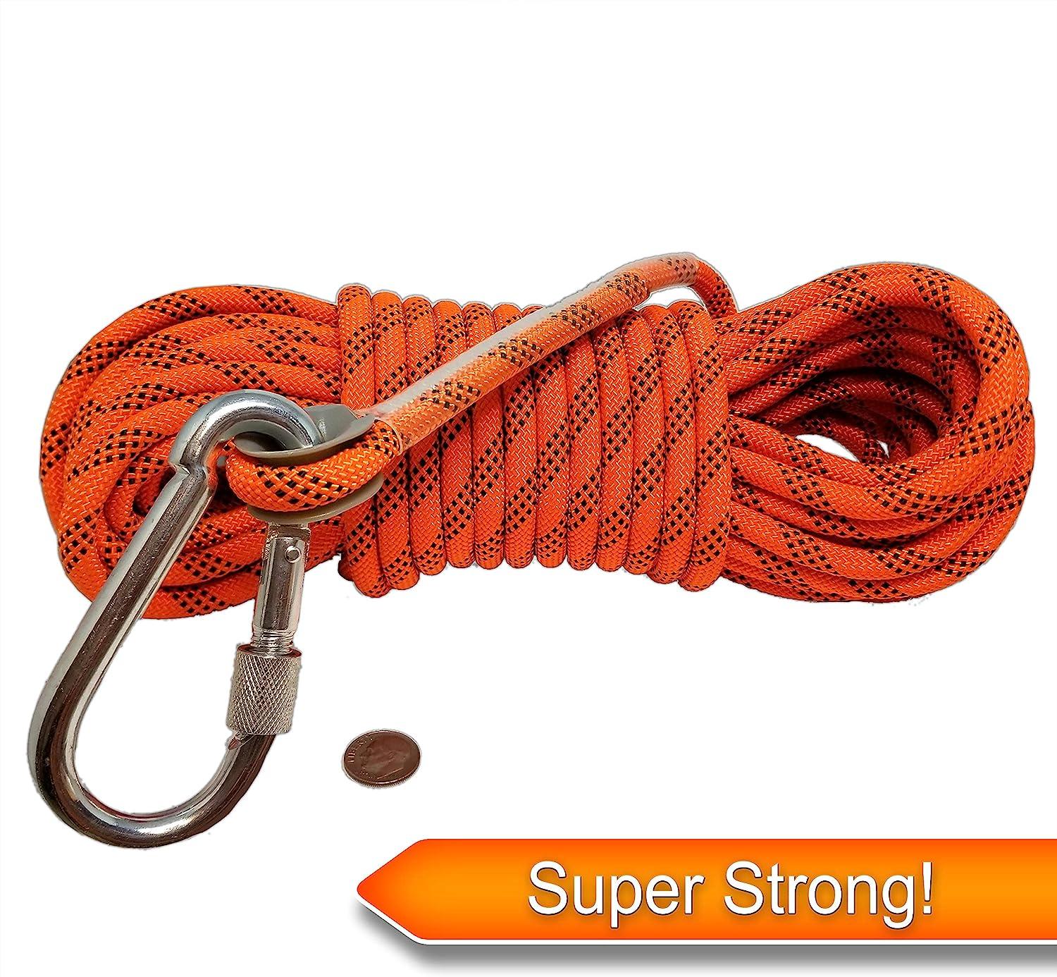 Woodland Home Magnet Fishing Rope with Oval Connector, 2000LB Pulling  Forces, 8mm Thick, 52 FT, Durable Quality Rope for Fishing Magnet, camping,  Boating, Outdoor & Indoor Use, Bright Orange