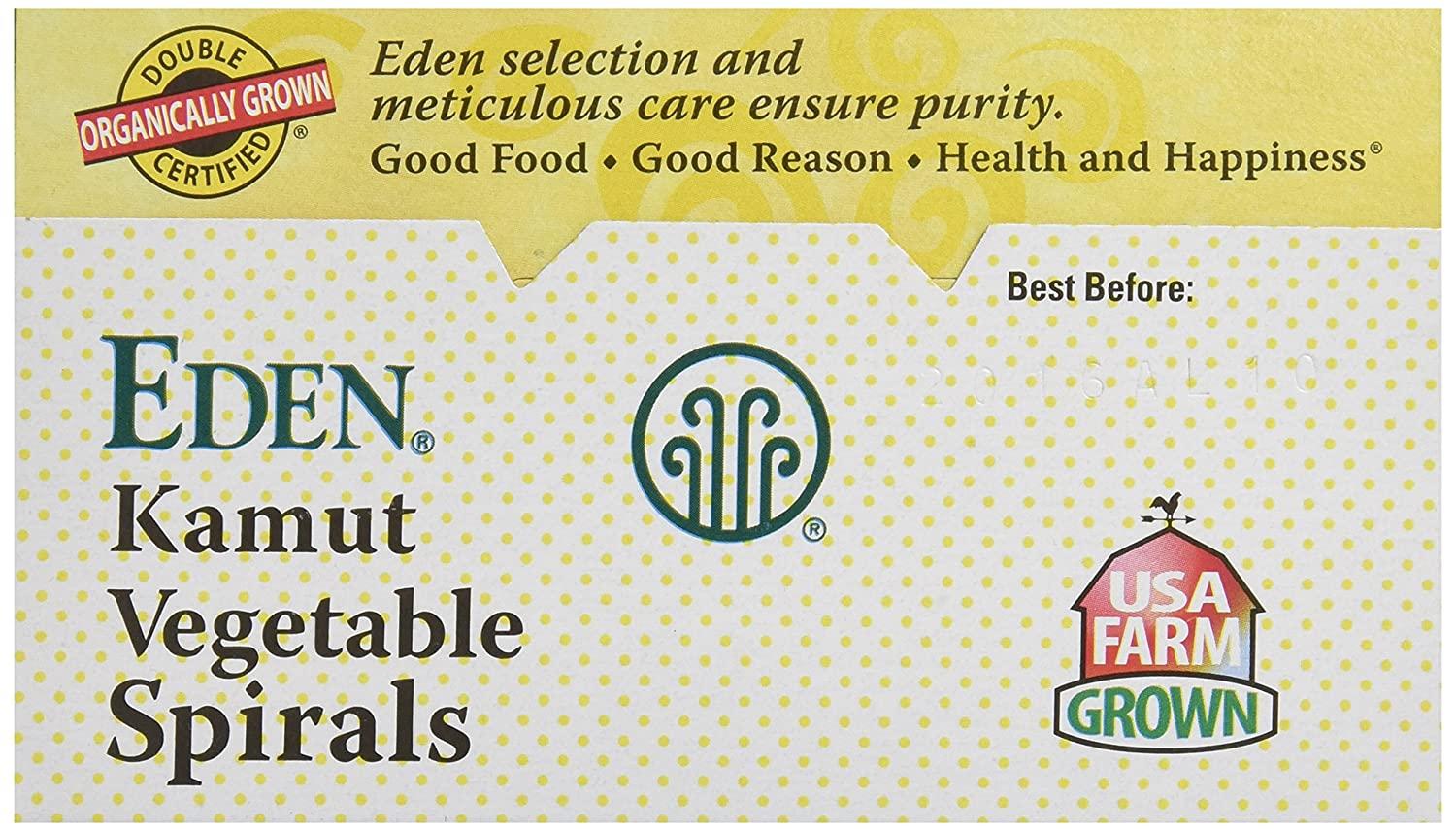 Eden Organic Kamut Vegetable Spirals, 12 oz, 100 Whole Grain, NonGMO,