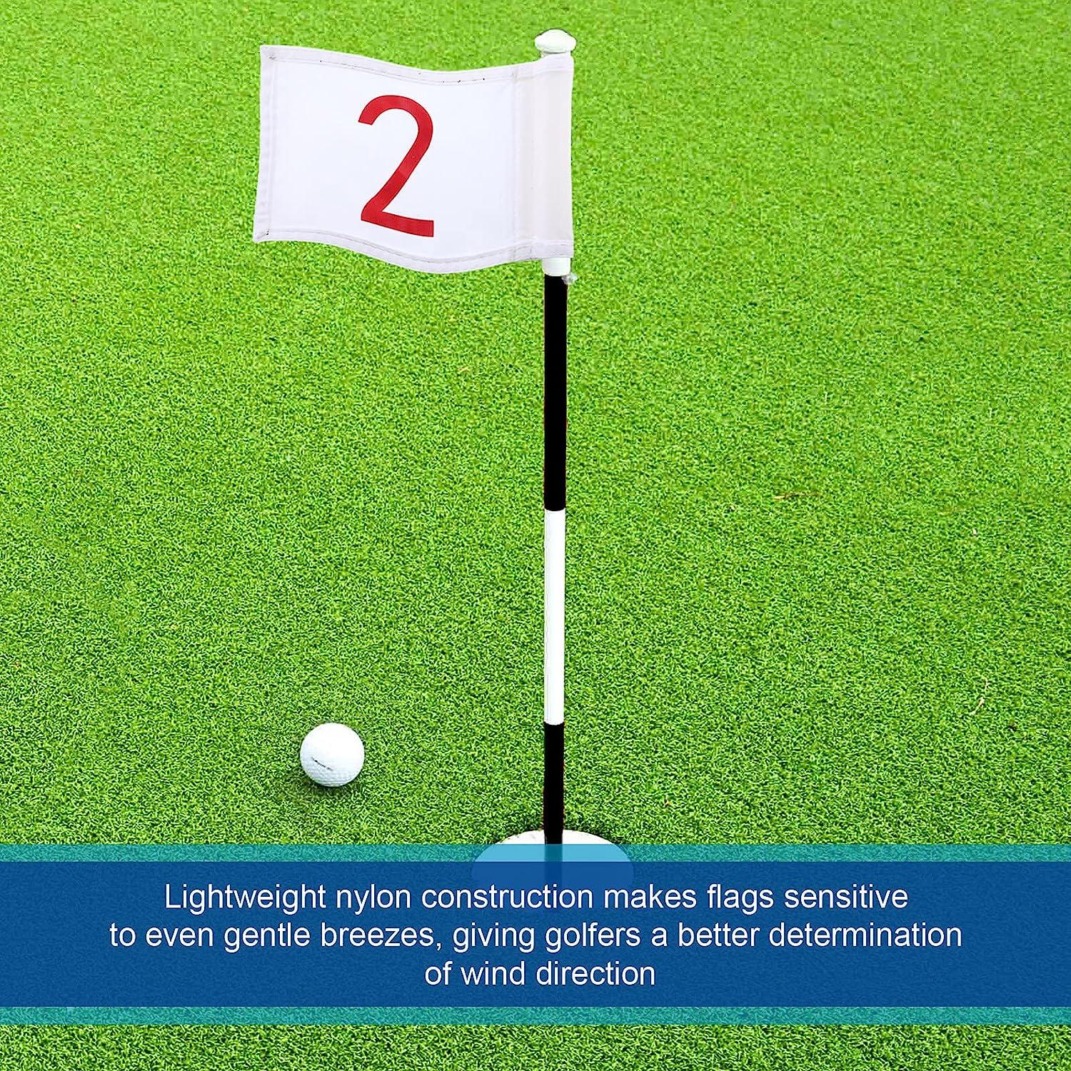 3 Pieces Golf Flag with Tube Inserted Putting Green Golf Flag Numbered
