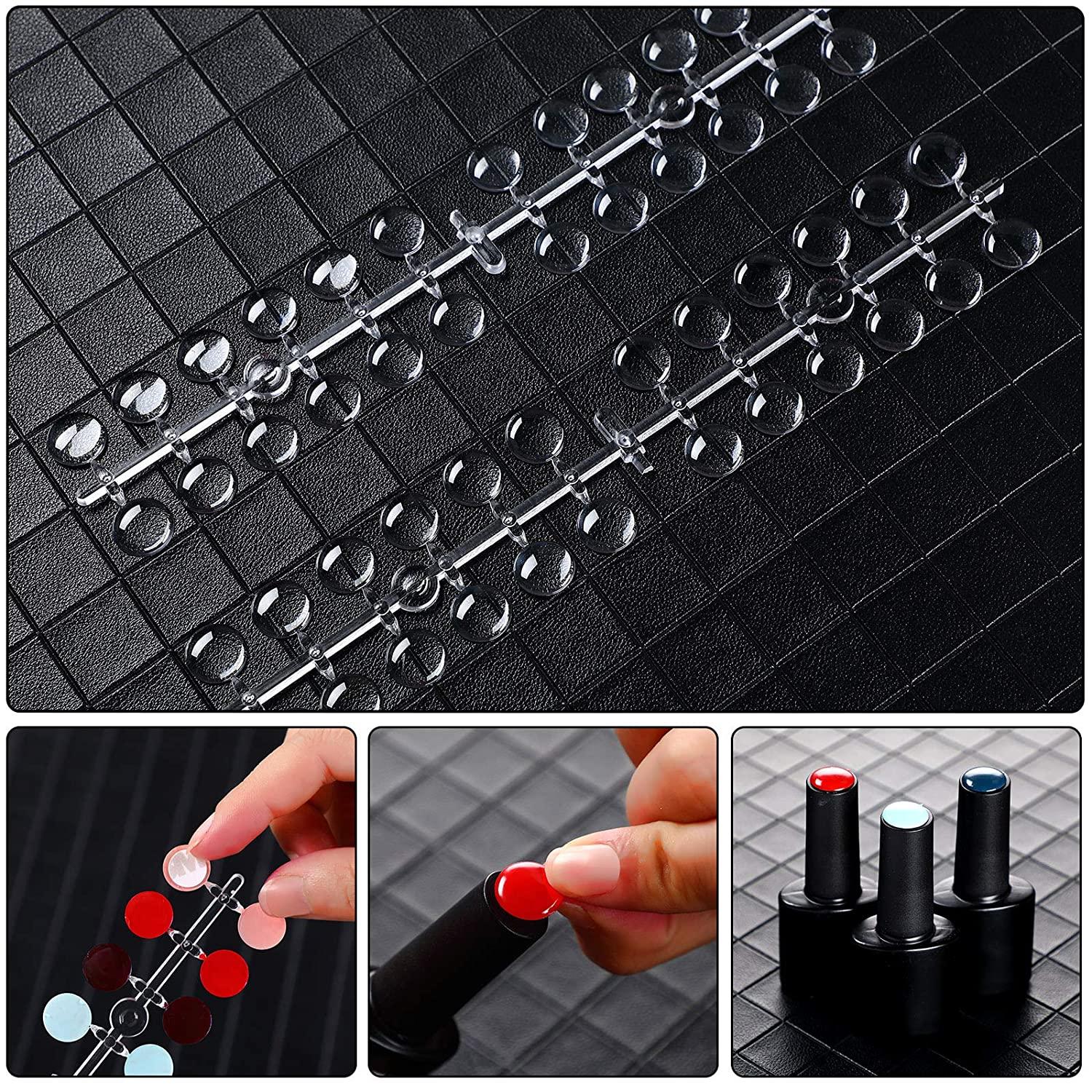 240 Round False Nails Tips Display Clear Nail Color Chart Flat Back
