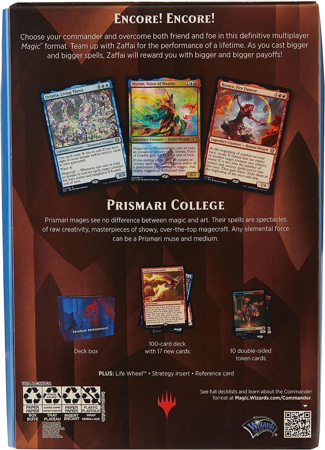 Magic The Gathering Strixhaven Prismari Performance Commander Deck