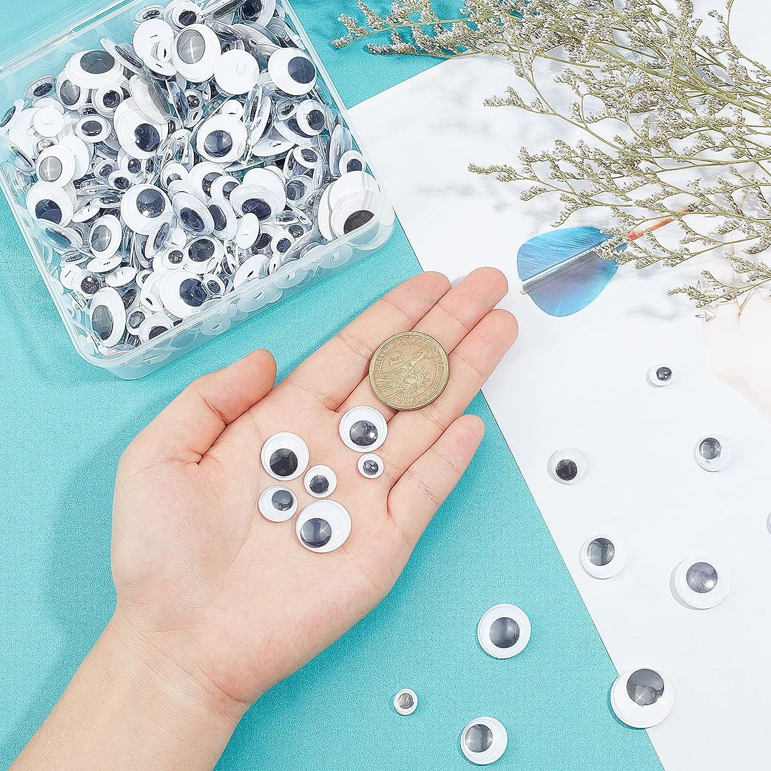 PH PandaHall 6 Sizes Wiggle Googly Eyes Buttons, 330pcs Sew On Googly