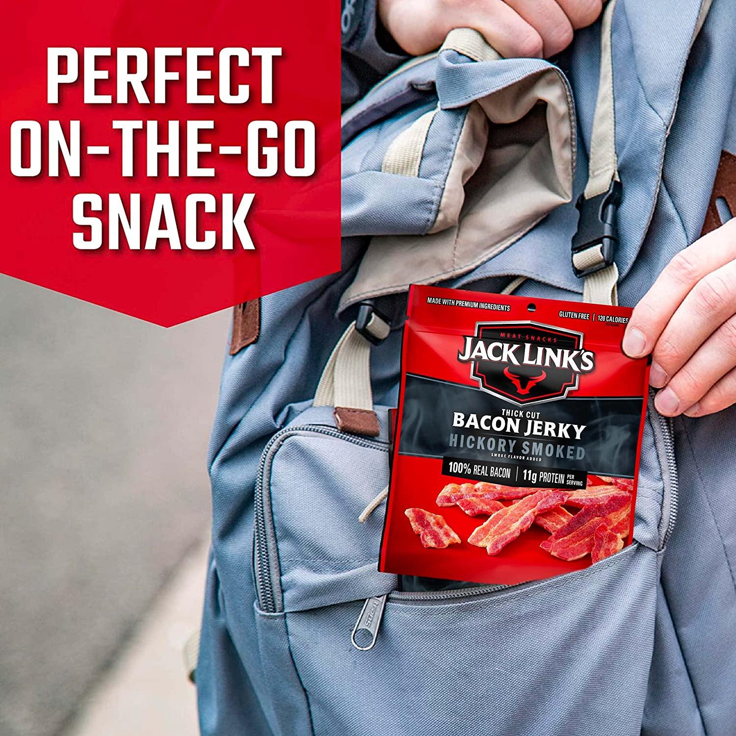 Jack Link's Hickory Smoked Bacon Jerky 2.5 oz Premium Snack