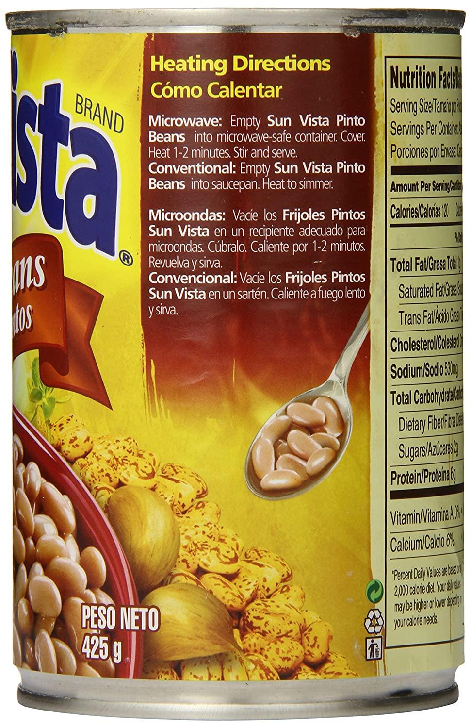 Sun Vista Pinto Beans, Whole, 15 Ounce (Pack of 12)