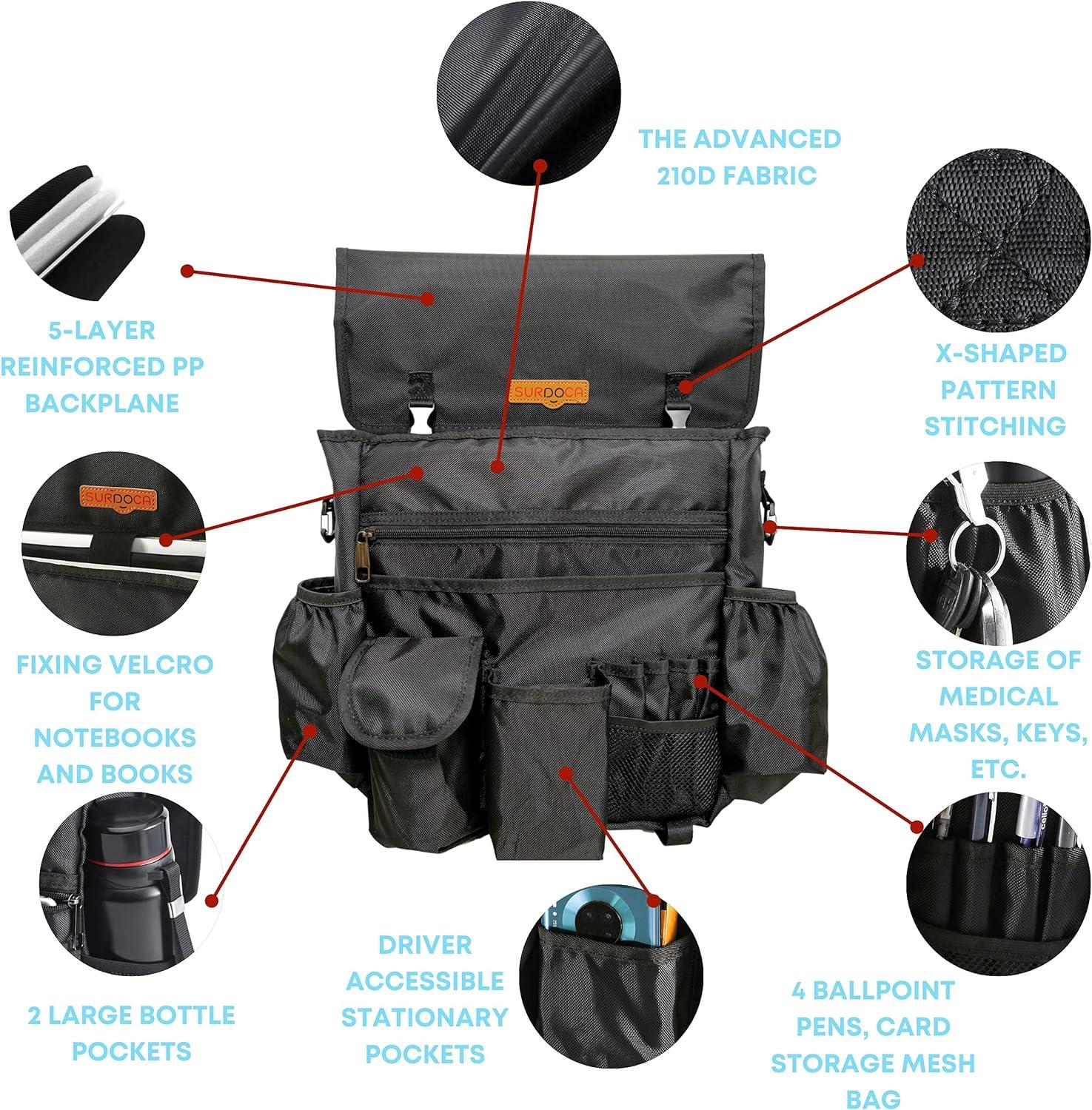 High Road SeatStash Car Front Seat Organizer For Driver And Office Storage With Tissue Holder And Divided Multipurpose Compartments - View #14