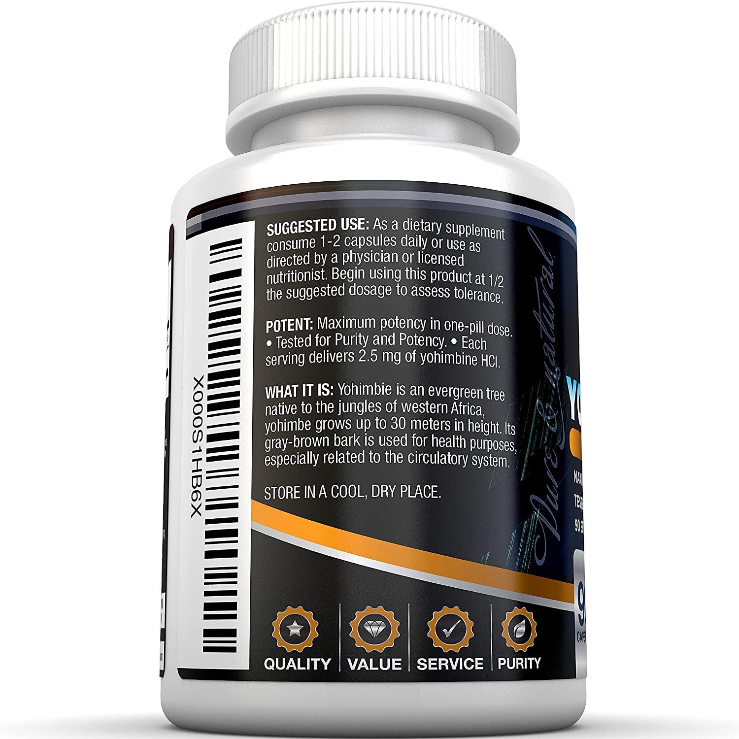 BRI Nutrition Yohimbine HCI 2.5mg Natural Metabolism Booster for Fat