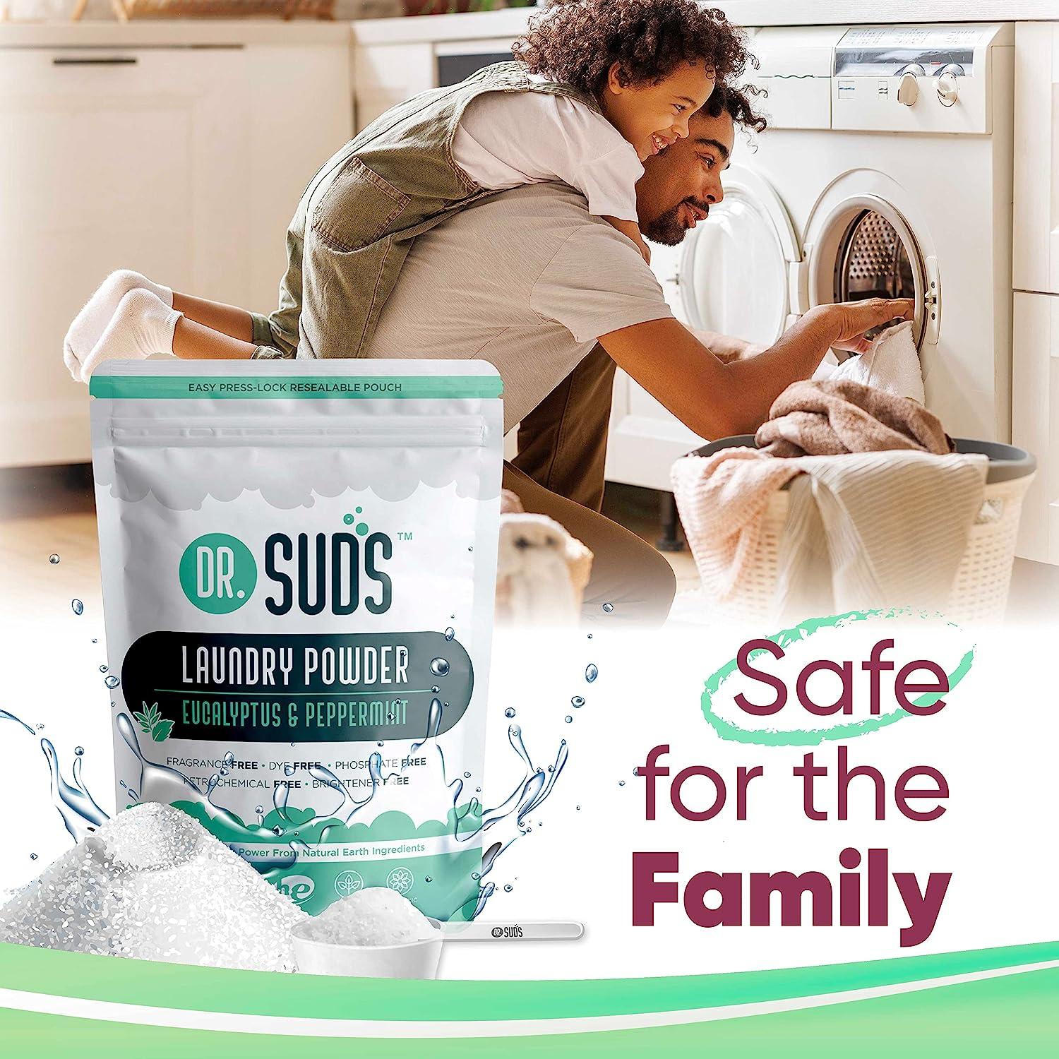 New Dr Suds Natural Laundry Detergent Powder 100+ Loads Eucalyptus &  Peppermint Made with Natural Earth Ingredients 64 Ounces