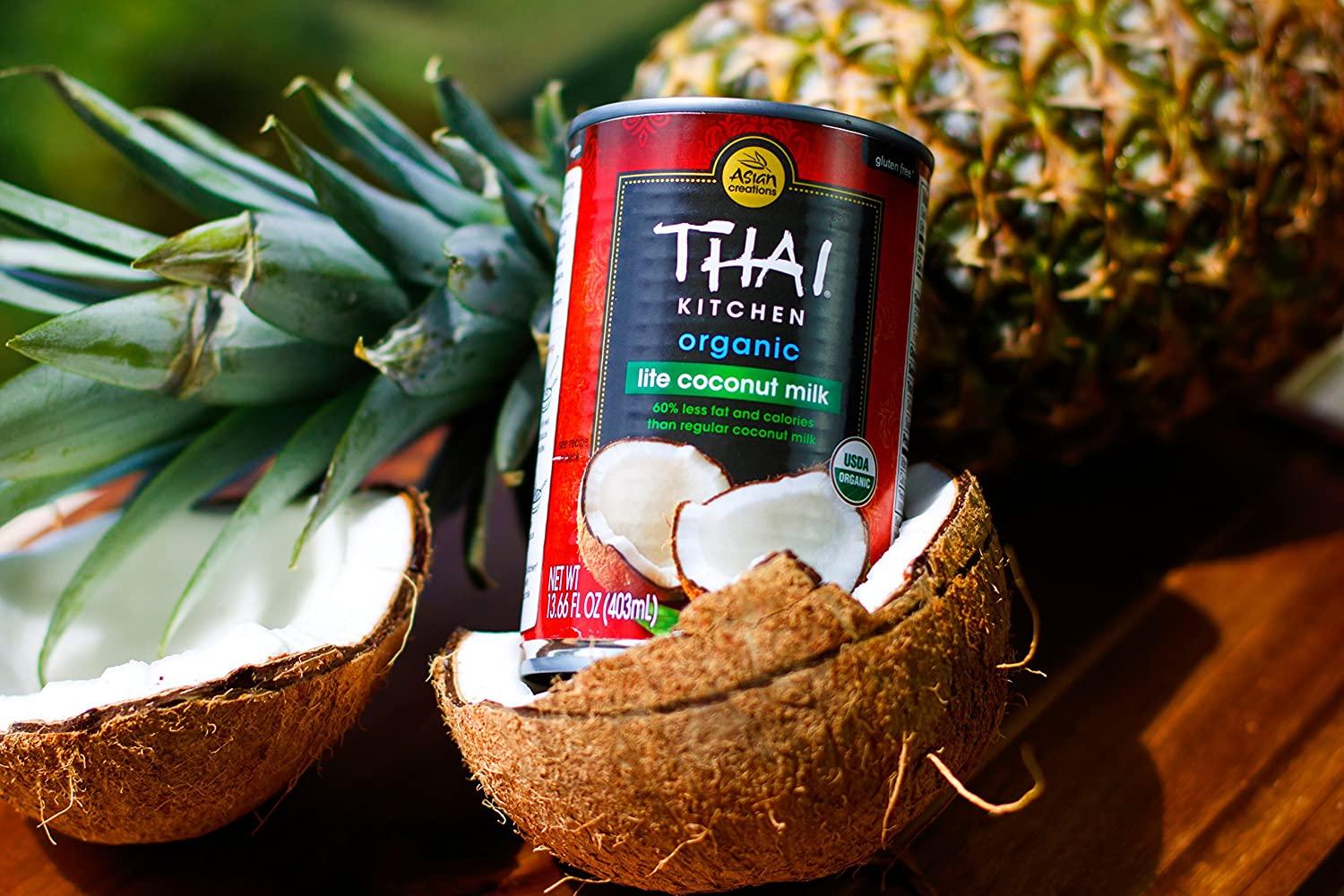 Thai Kitchen Organic Unsweetened Lite Coconut Milk, 13.66 fl oz (Pack