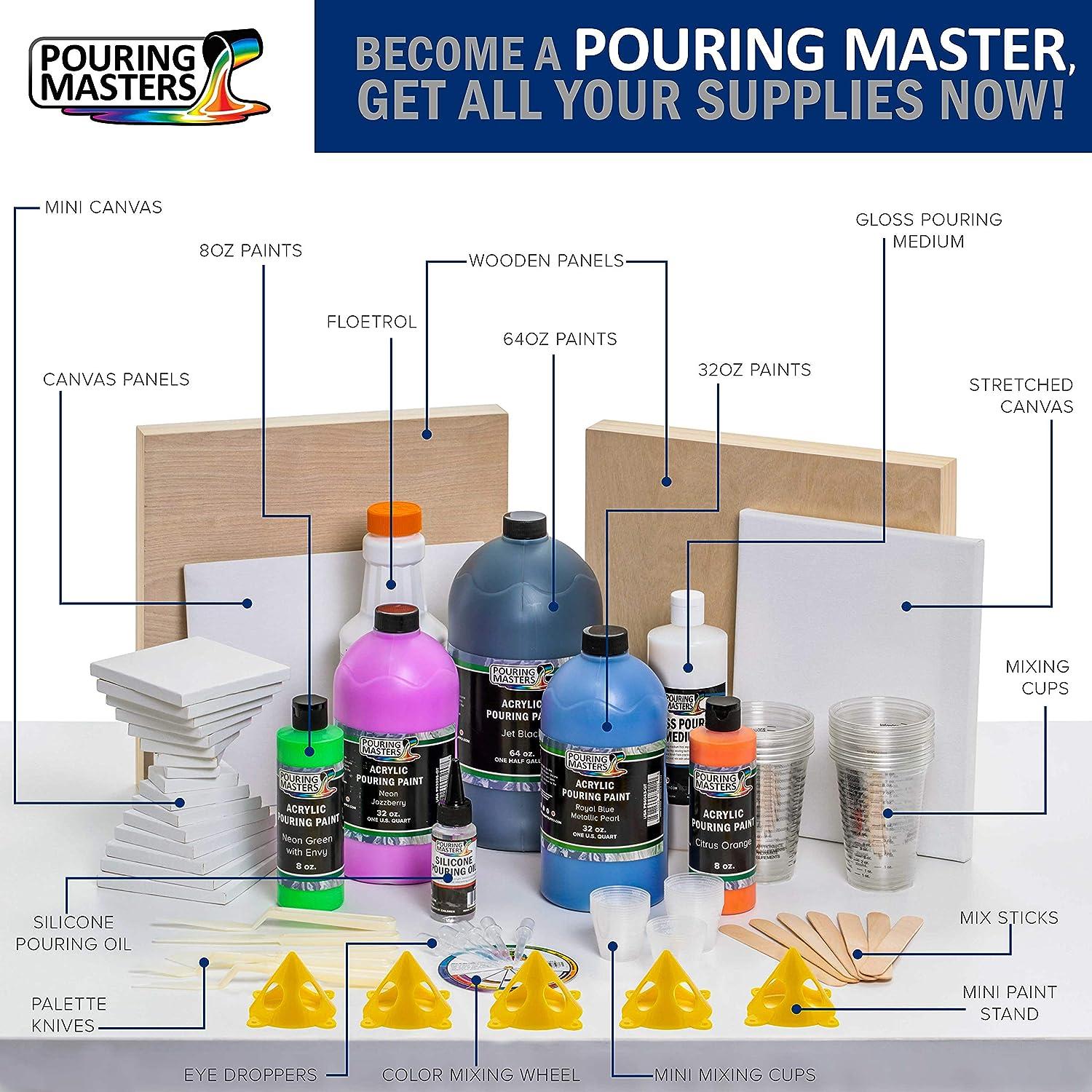 Pouring Masters 24 Karat Gold Metallic Acrylic Ready to Pour Pouring Paint  Premium 8-Ounce Pre-Mixed Water-Based - For Canvas Wood Paper Crafts Tile  Rocks and more 24 Karat Gold Metallic 8 Fl Oz