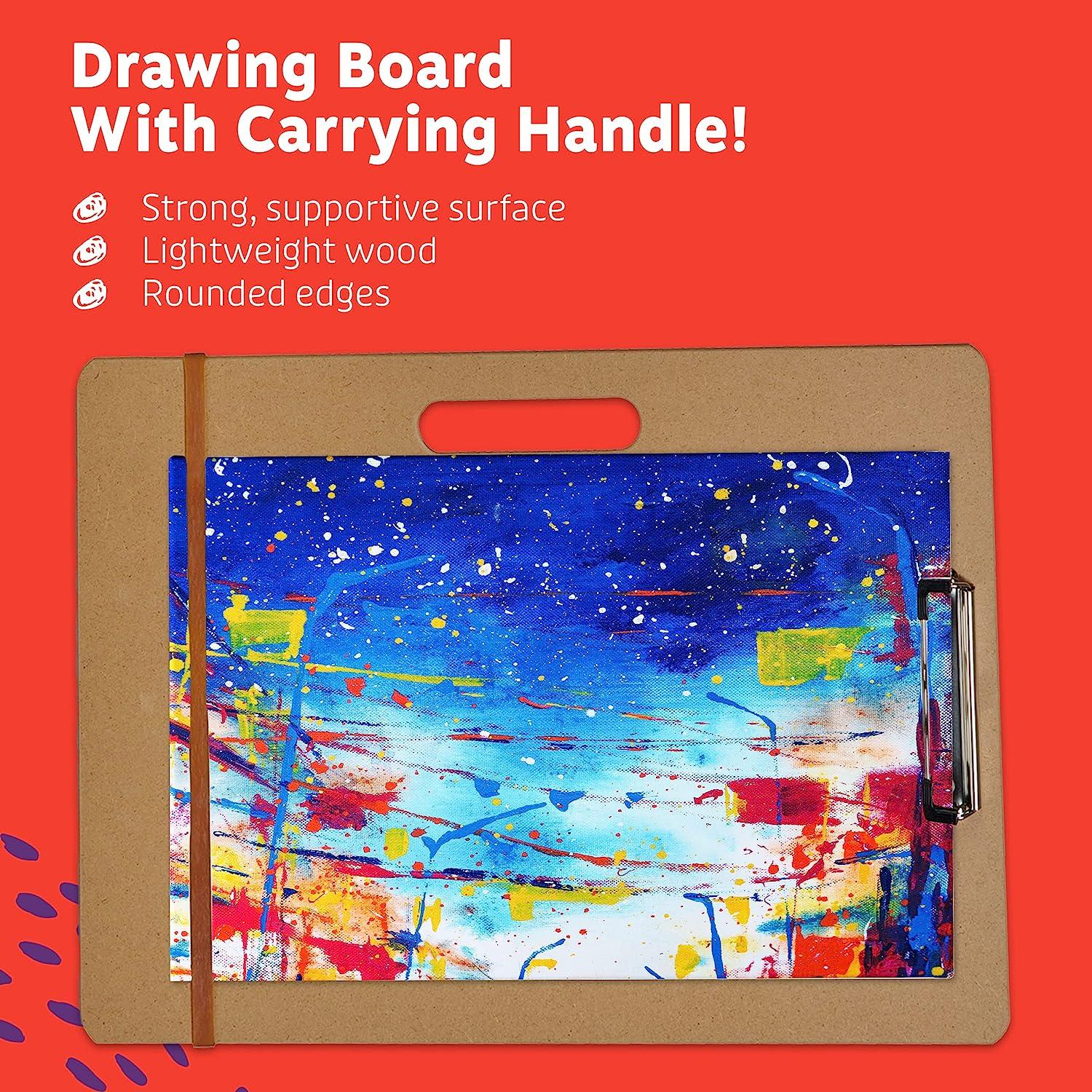 Artlicious Drawing Board - 13 x 17 Sketch Boards with Handle for Drafting  Art - Portable Wooden Clipboard for Class or Studio Fit in Artists Tote  13x17
