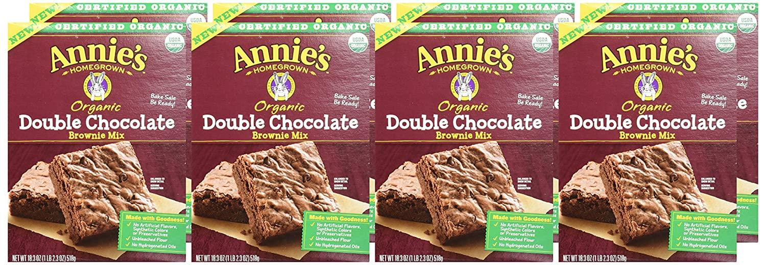 Annie's Organic Double Chocolate Brownie Mix 18.3 oz (Pack of 8