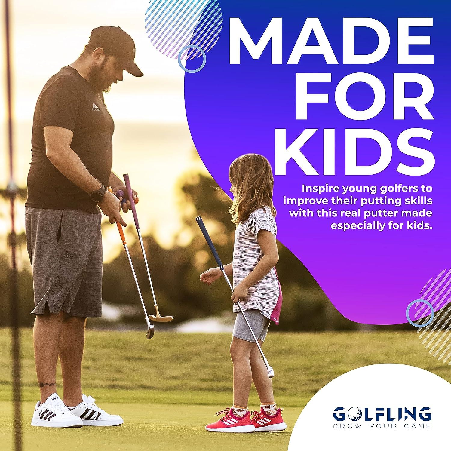 Golfling Kids Putter Set Junior Golf Putter for Ages 38 Two Way