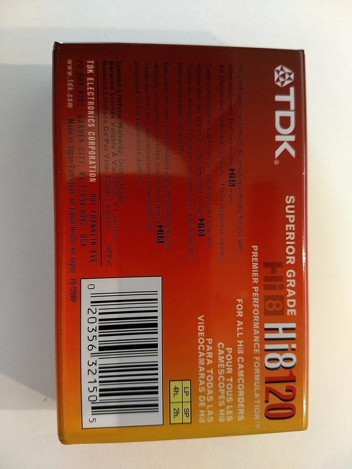 TDK HI8 120 MP Superior Grade Camcorder Tape