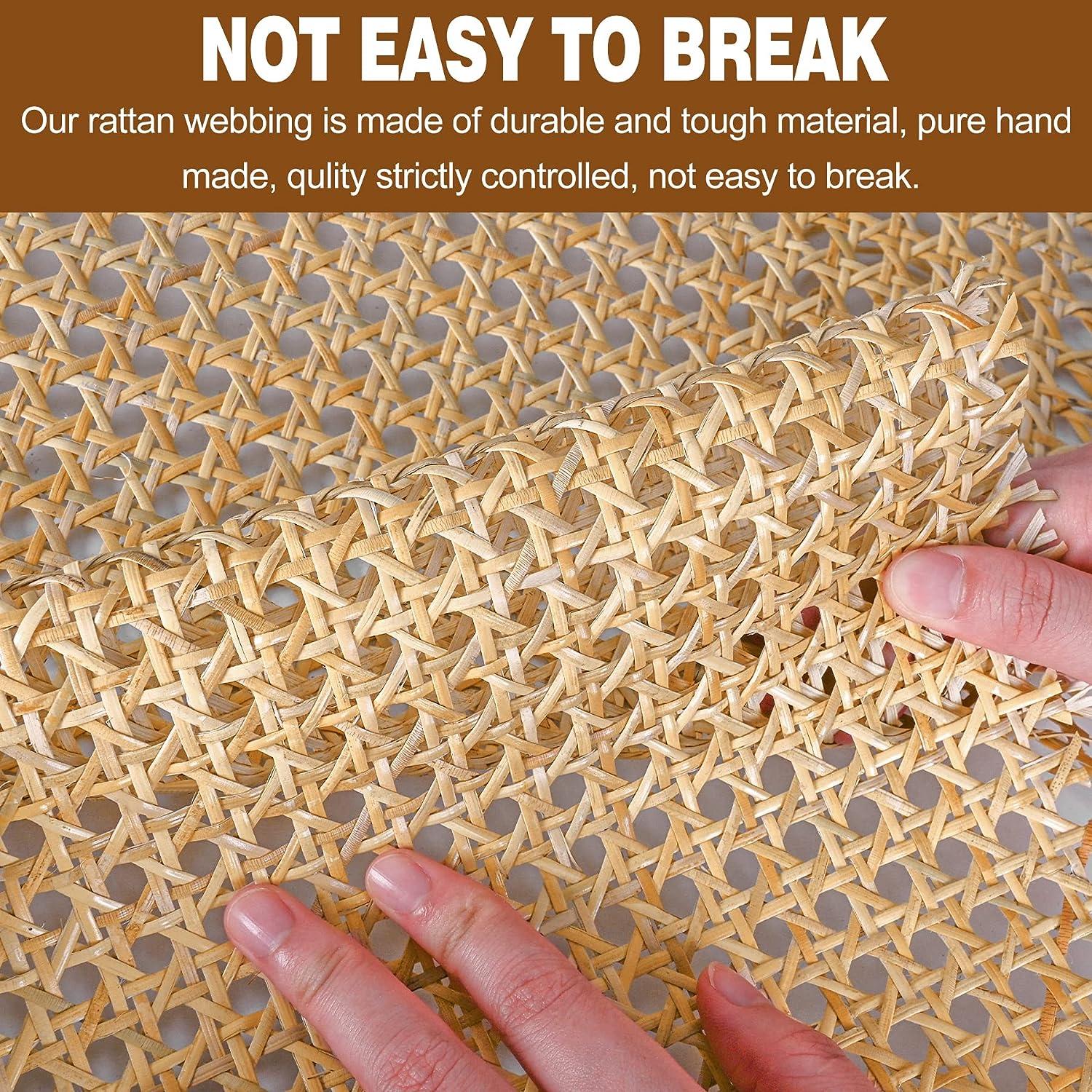 18 Width Rattan Pressed Cane Webbing Sheet for Caning Projects 3.3FT  Natural Rattan Material Roll Net Woven Open Mesh Cane Suitable for Caning  Material DIY Supplies 18W x 40 L(3.3Ft)