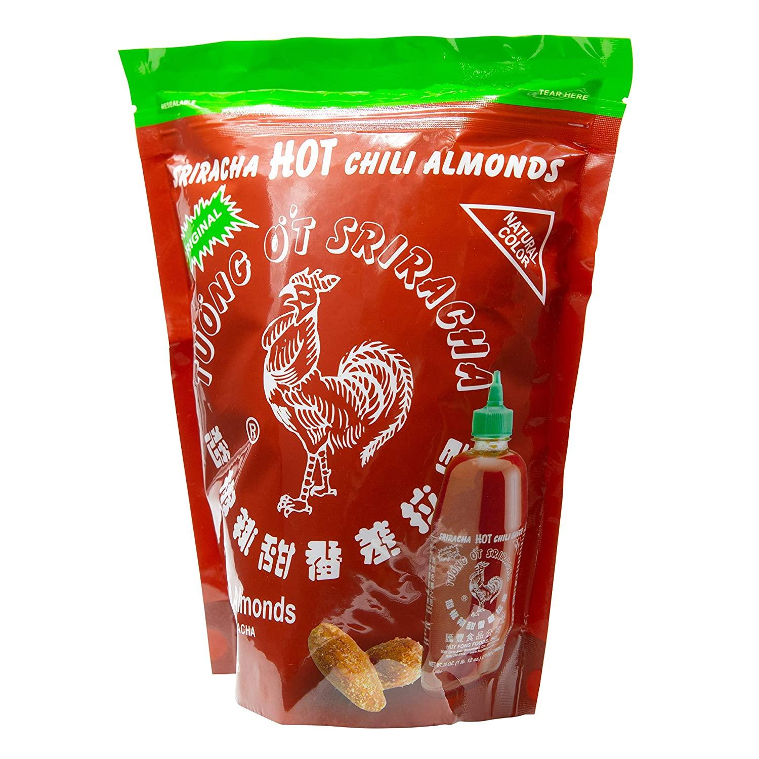 Original Huy Fong Sriracha Hot Chili Almonds, Healthy Snacks, 24oz, 1