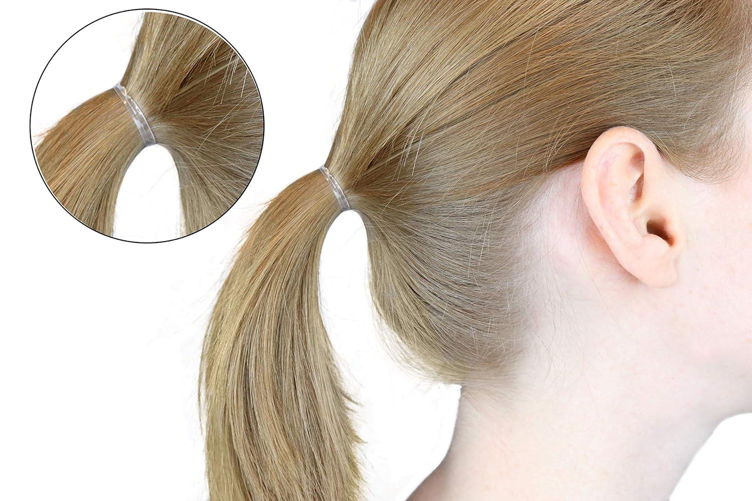 Clear Premium Hair Elastics Strong & Reusable 30mm 2 Packs of 70