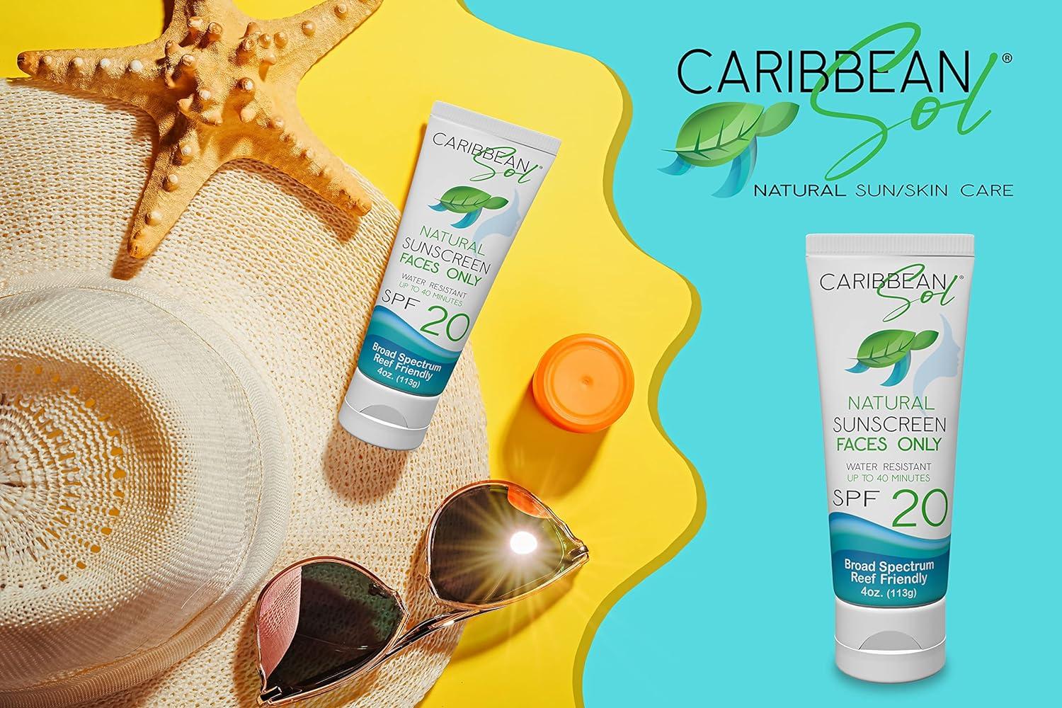 Caribbean Sol Faces Only Natural Age Fighting Sunscreen SPF 20 4oz