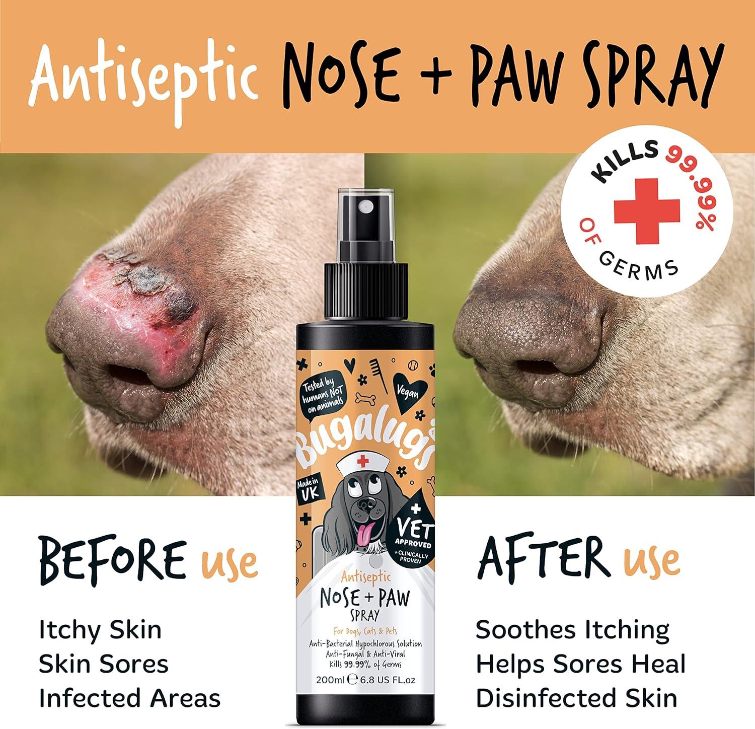 BUGALUGS Nose & Paw Dog Antiseptic spray 200ml Antibacterial Antifungal