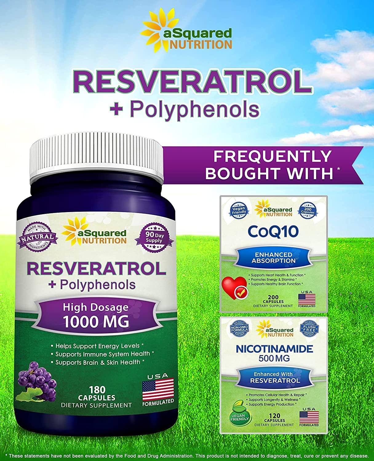 180 Capsules of 100 Natural Resveratrol with Red Wine Extract Pure