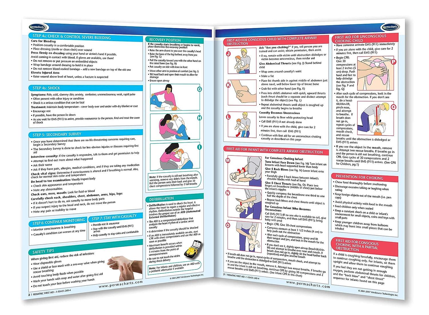 Pediatric First Aid Guide Medical Quick Reference Guide by Permacharts