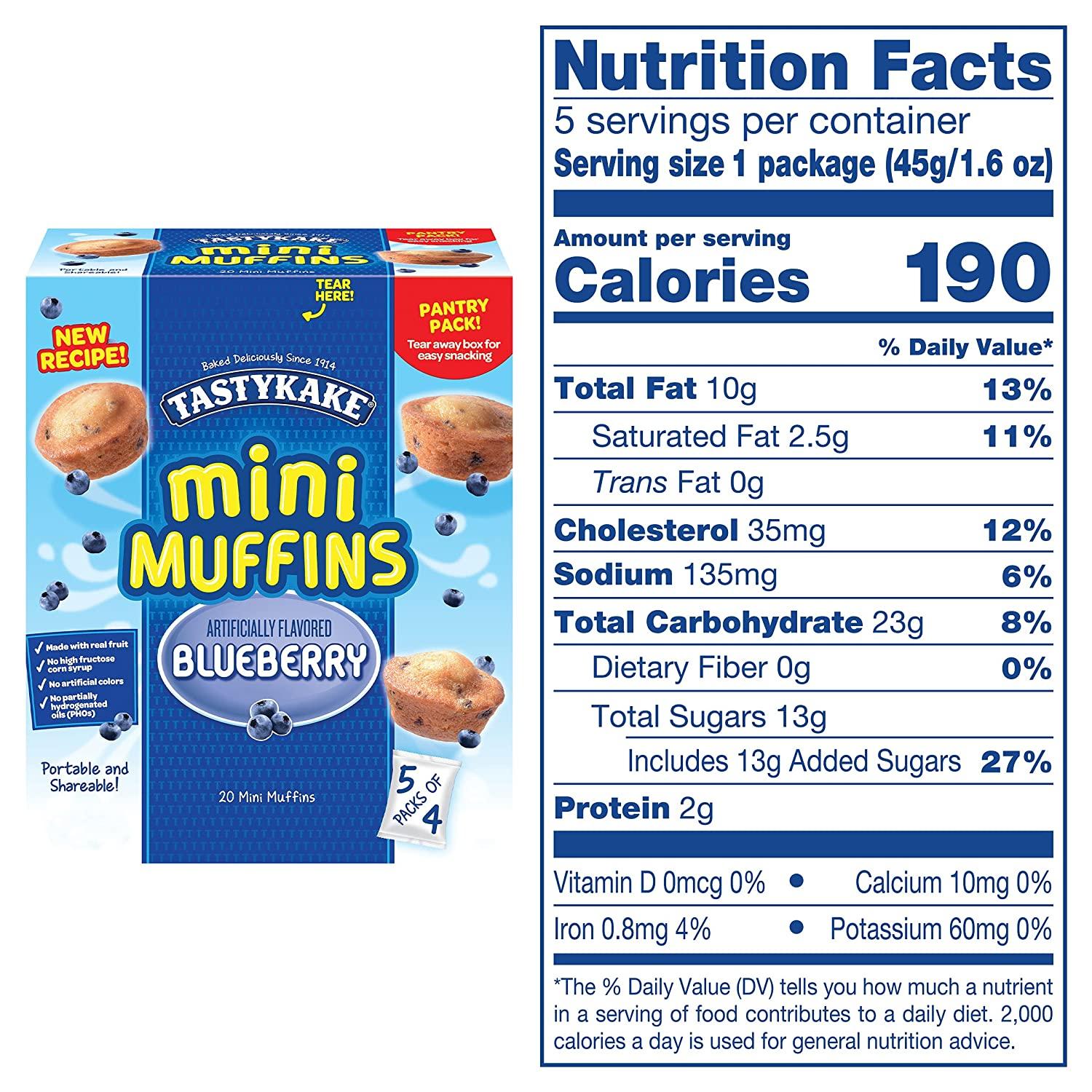 TastyKake Chocolate Chip Mini Muffins 5 Pouchesper Box 8 Oz 8.0 Oz