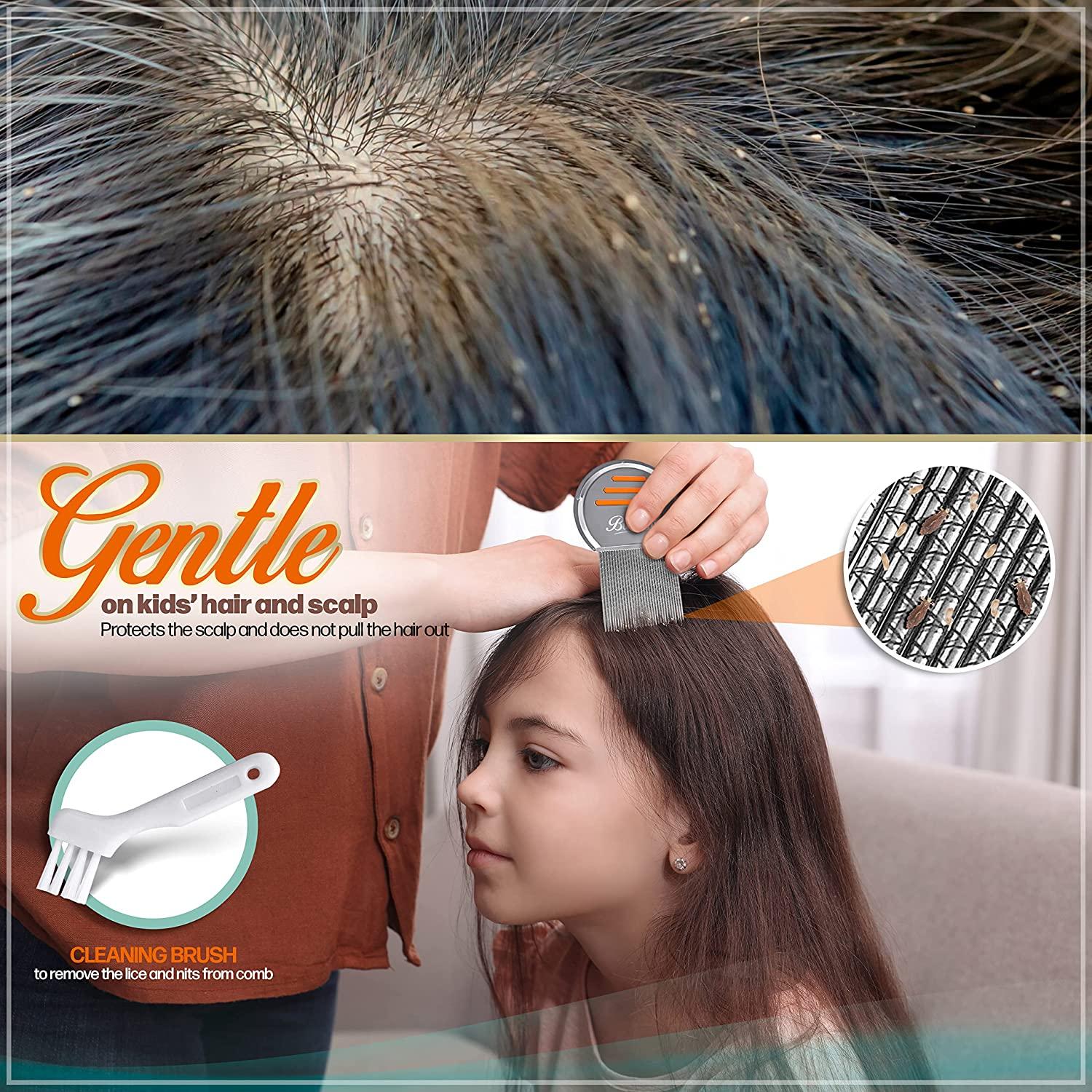 Bussani Lice Comb Removal | Effective for Nit Eggs or Dandruff | Won't Rust  | No Pulling Hair | Best for Long Short Thick Thin Fine Dry Afro Wet Hair |  Premium