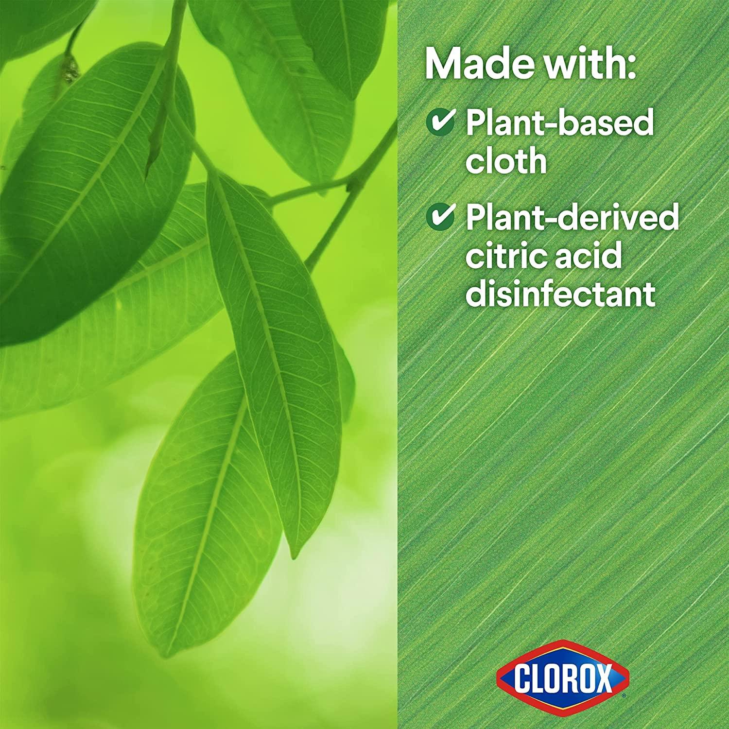Clorox PlantBased Disinfecting Wipes Lemon Zest 75ct EcoFriendly