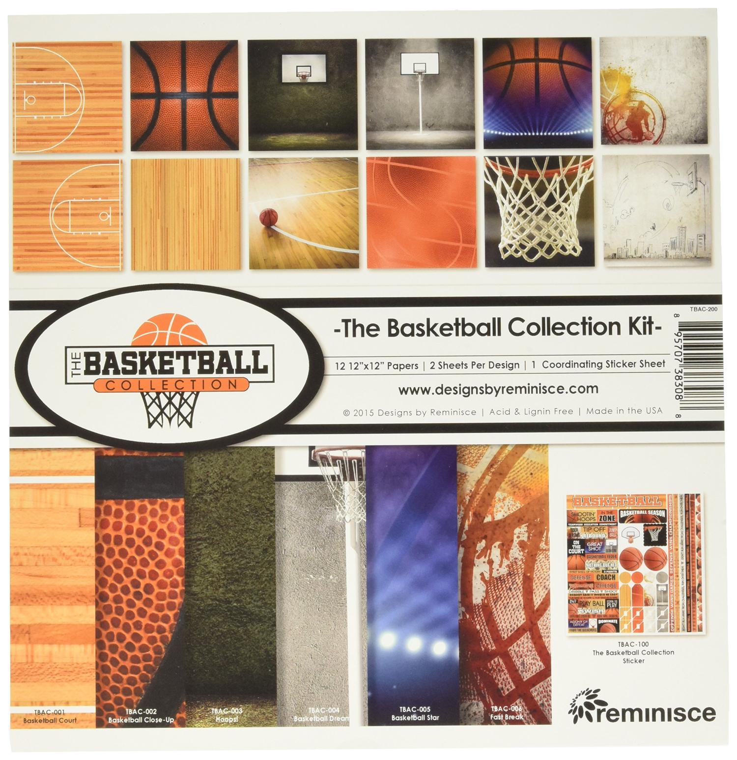 Reminisce Basketball Collection Kit Multicolor 12x12 TBAC200