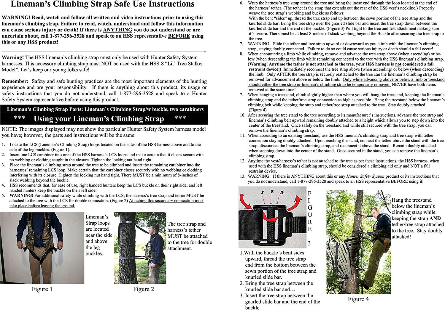 Hunter Safety System LCS Lineman's Climbing Strap, Black