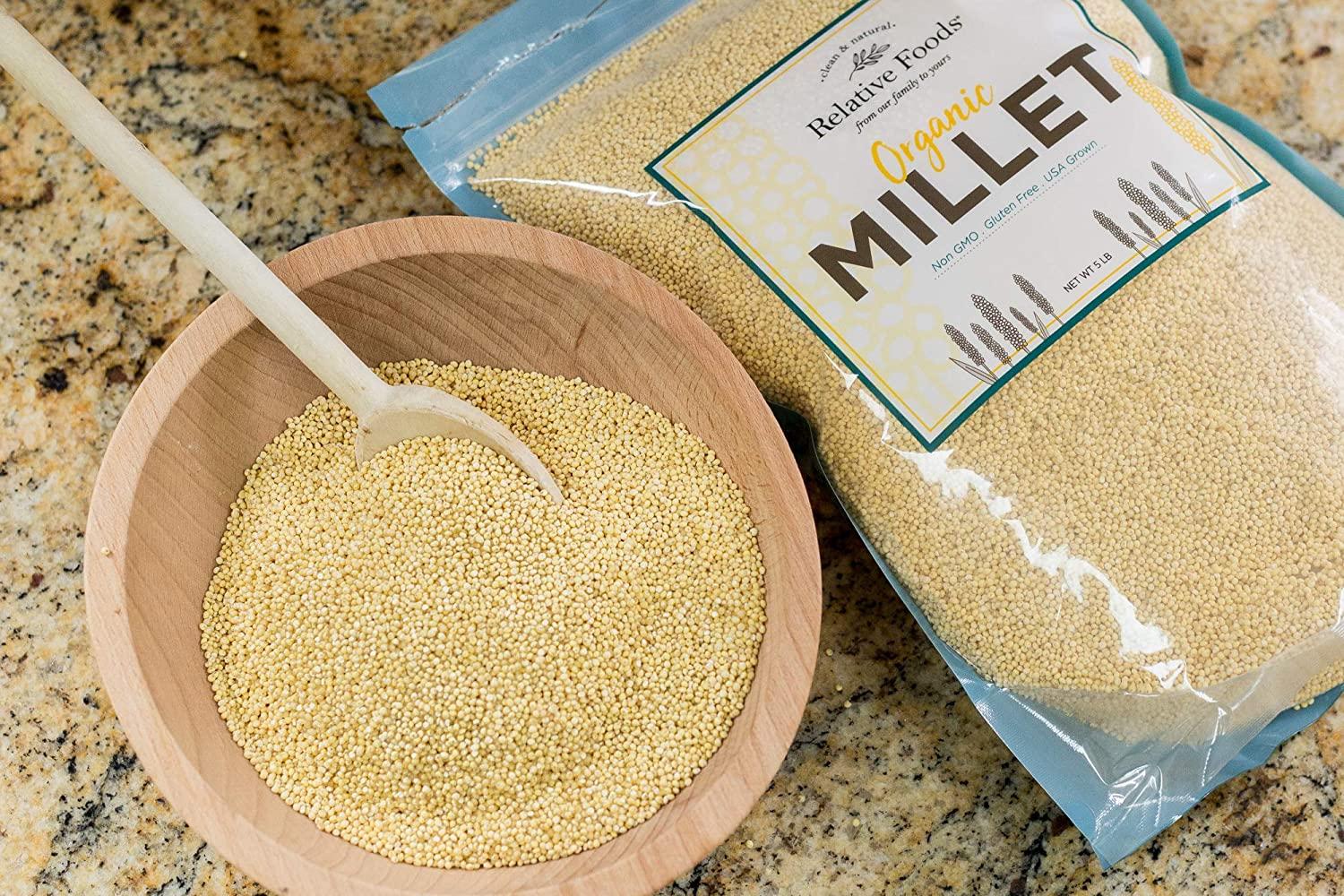 Relative Foods USDA organic Millet hulled, whole grain seeds, gluten